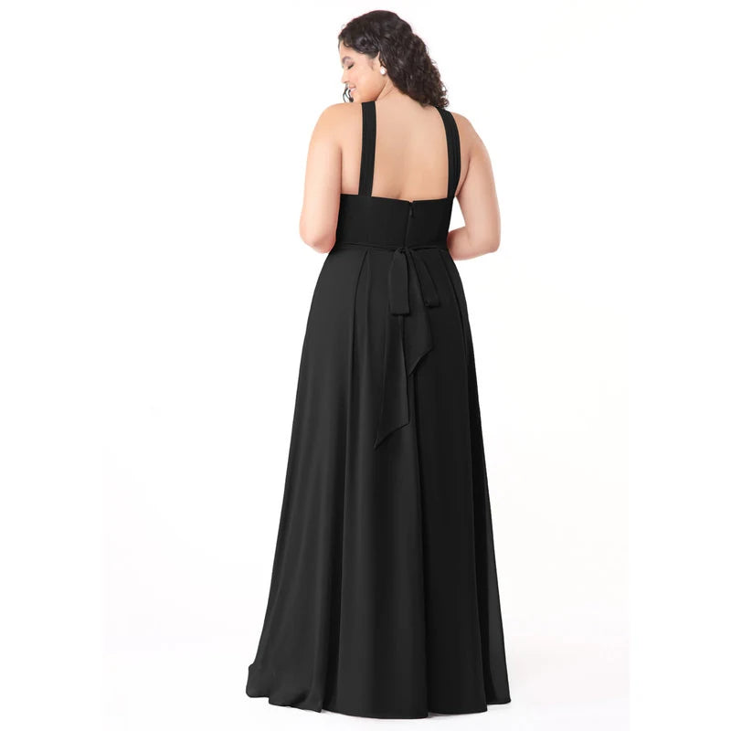 Dixie A-Line Halter Chiffon Bridesmaid Dress in black - additional view 21