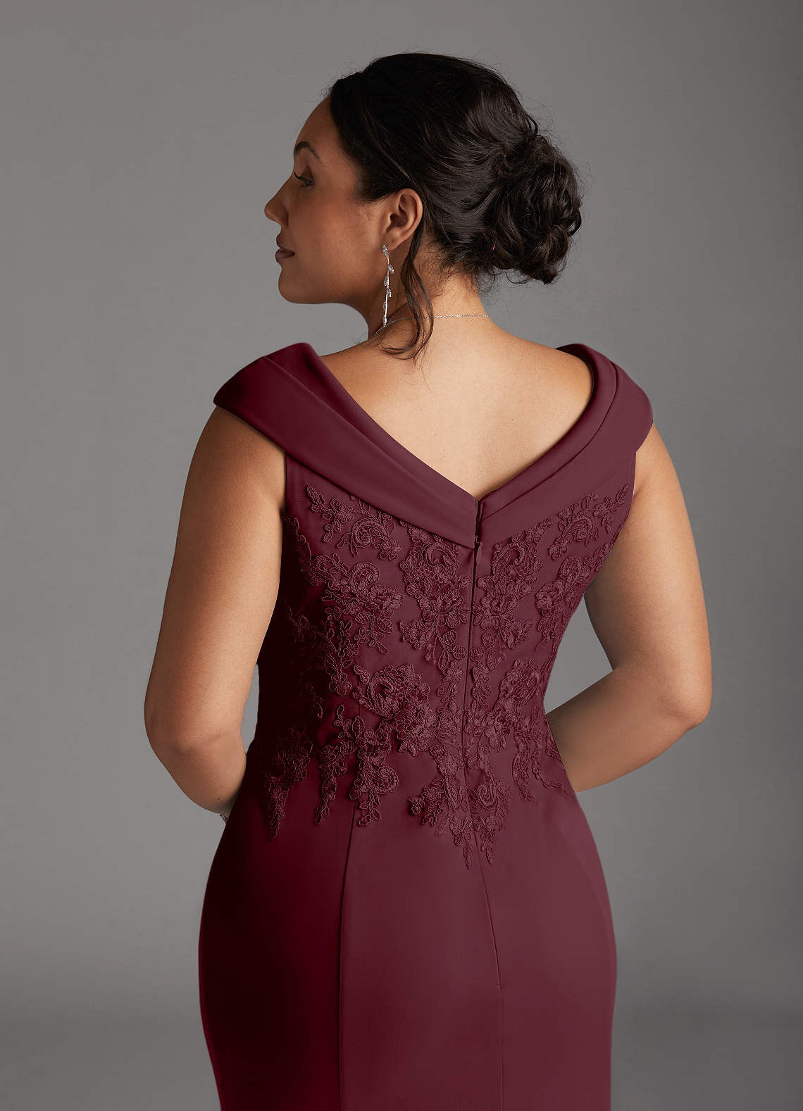 Calathea A-Line V-Neck Lace and Mesh Mother of the Bride Dress