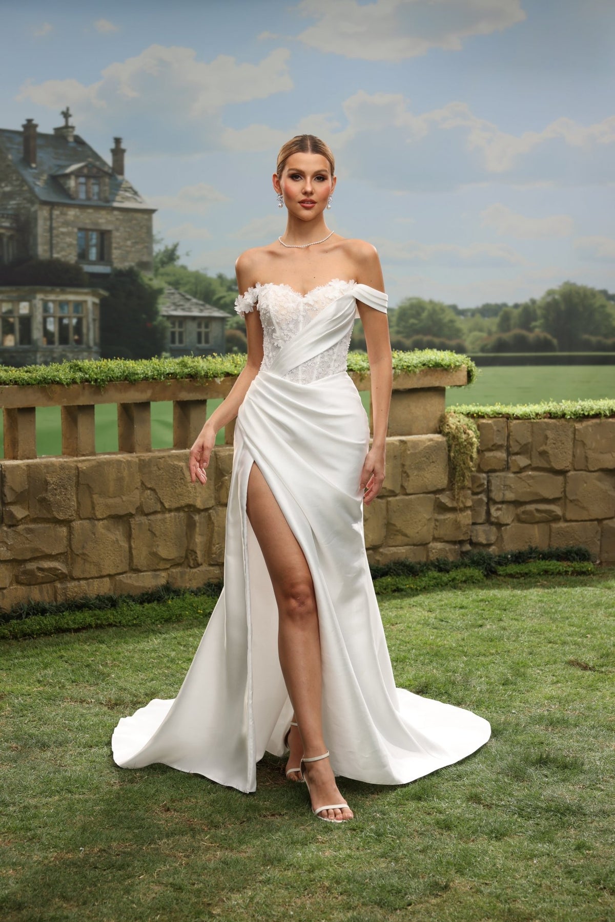 Calia Sheath Off-the-Shoulder Sweetheart wedding dress — design detail 2