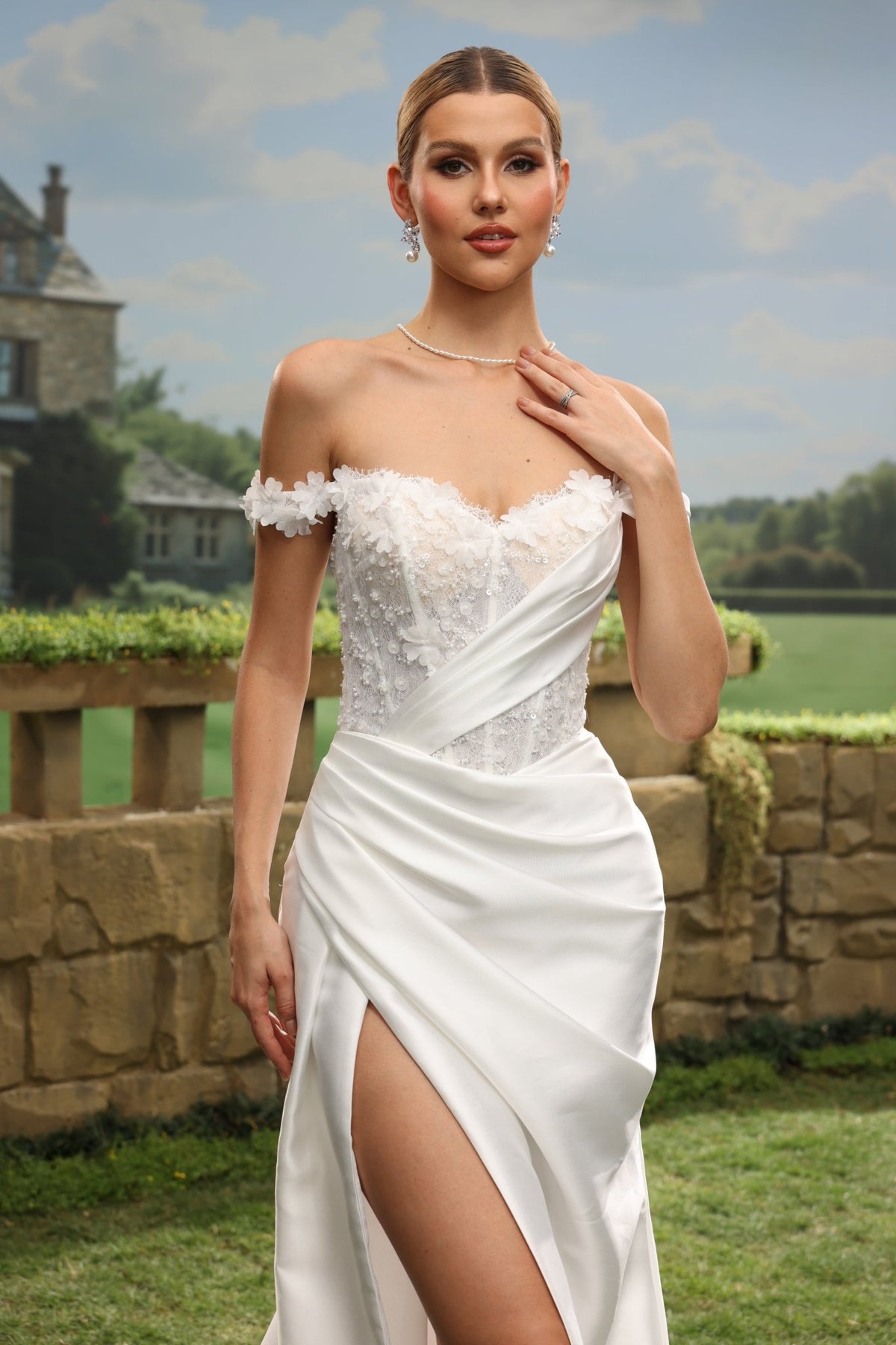 Calia Sheath Off-the-Shoulder Sweetheart wedding dress — design detail 7