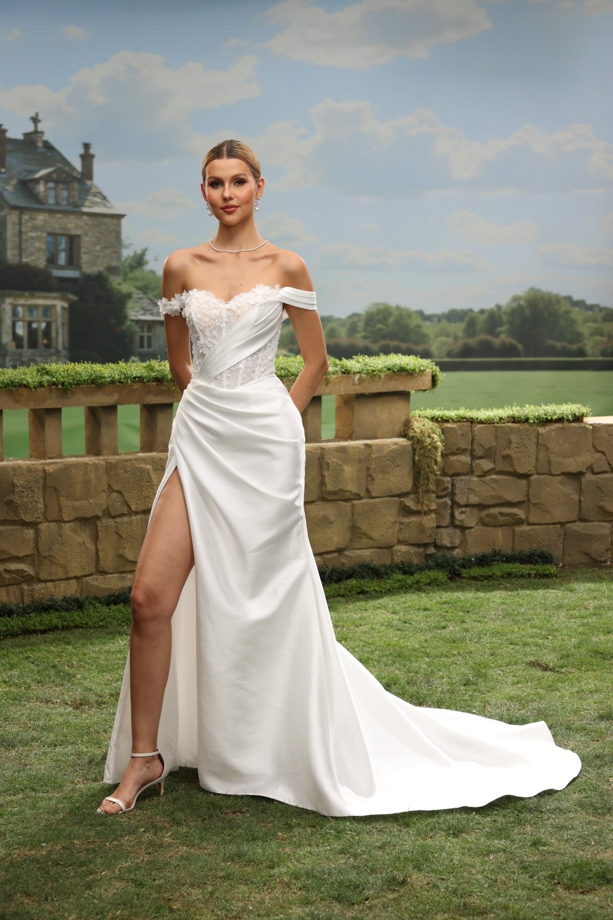 Calia Sheath Off-the-Shoulder Sweetheart wedding dress — design detail 9