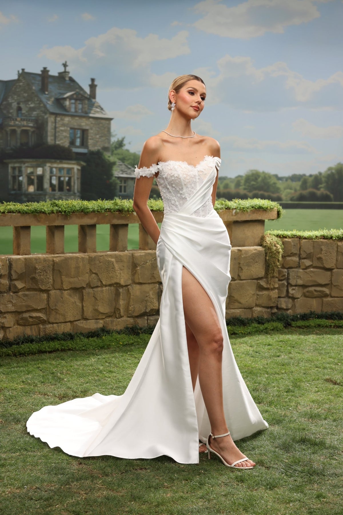 Calia Sheath Off-the-Shoulder Sweetheart wedding dress — design detail 3