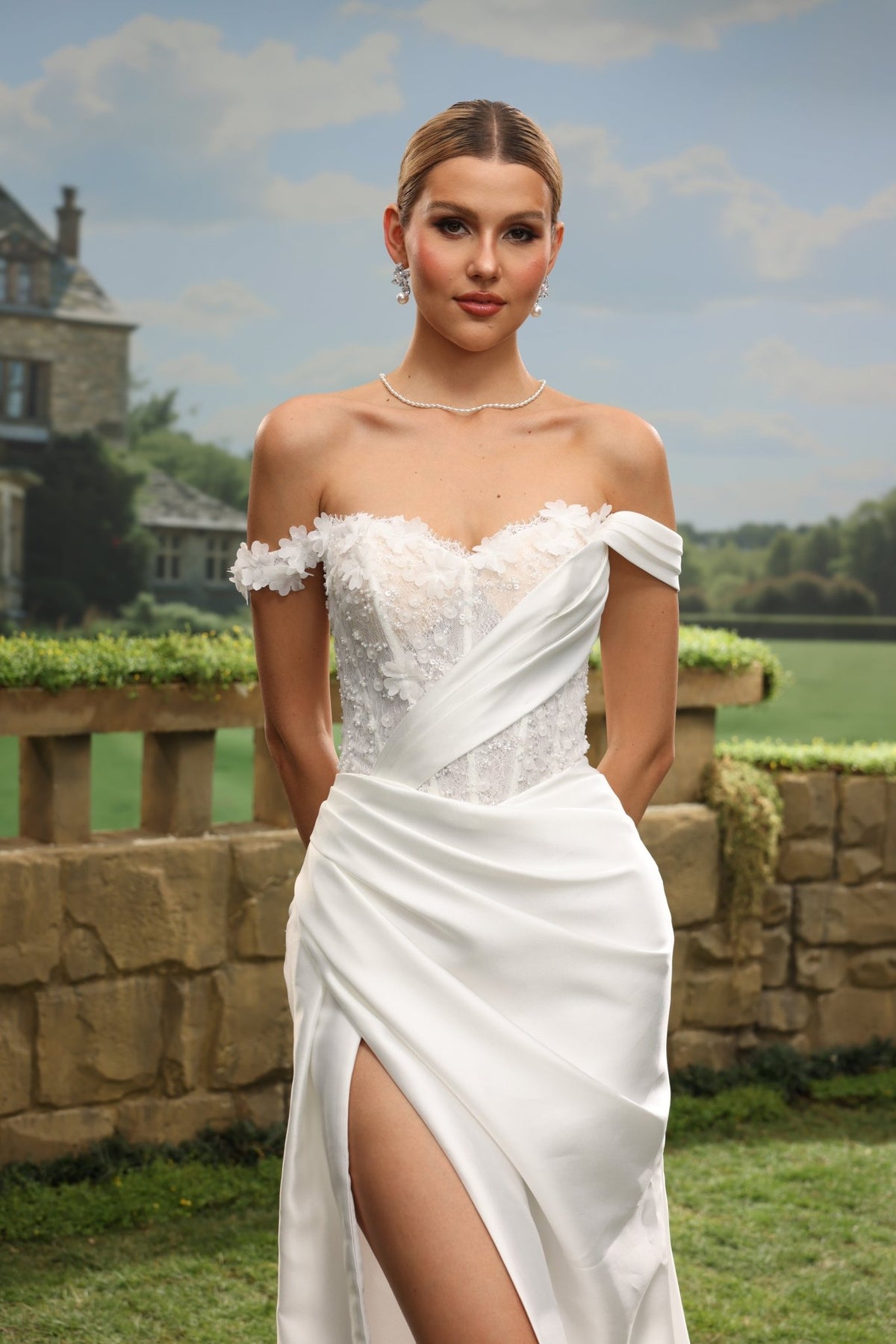 Calia Sheath Off-the-Shoulder Sweetheart wedding dress — design detail 6