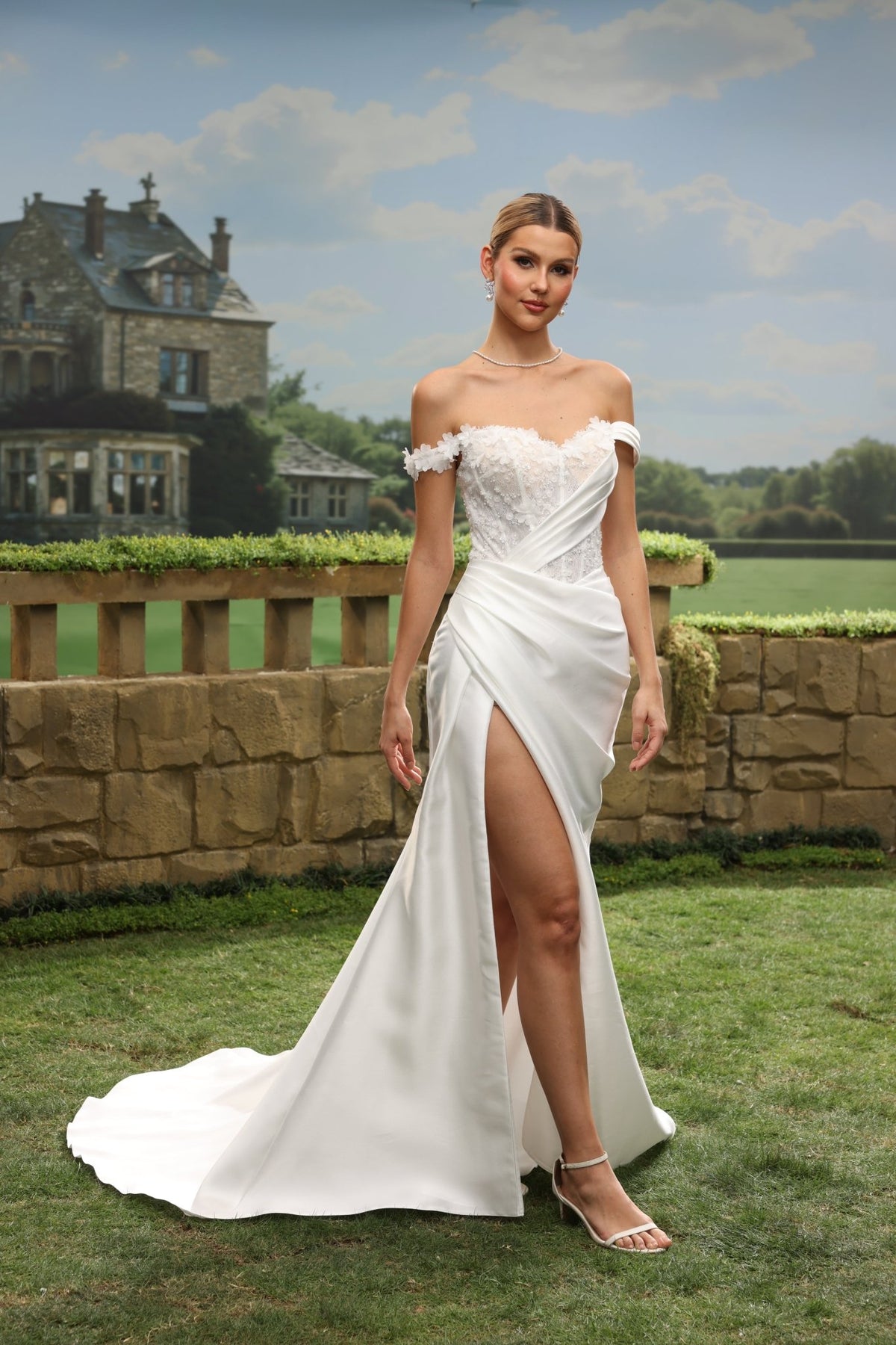 Calia Sheath Off-the-Shoulder Sweetheart wedding dress — design detail 8