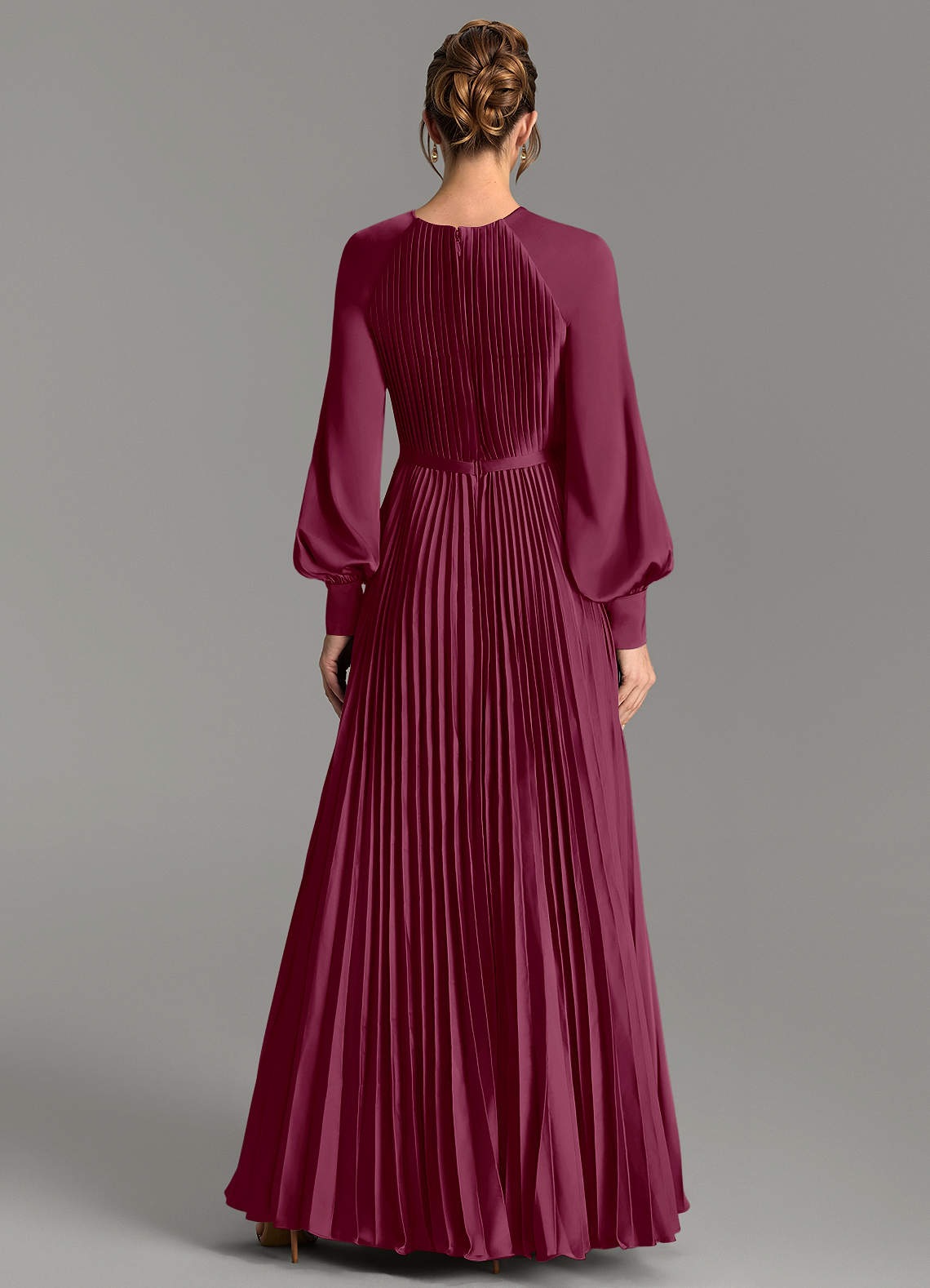Grayson A-Line Scoop-Neck Stretch Satin Bridesmaid Dress in Mulberry