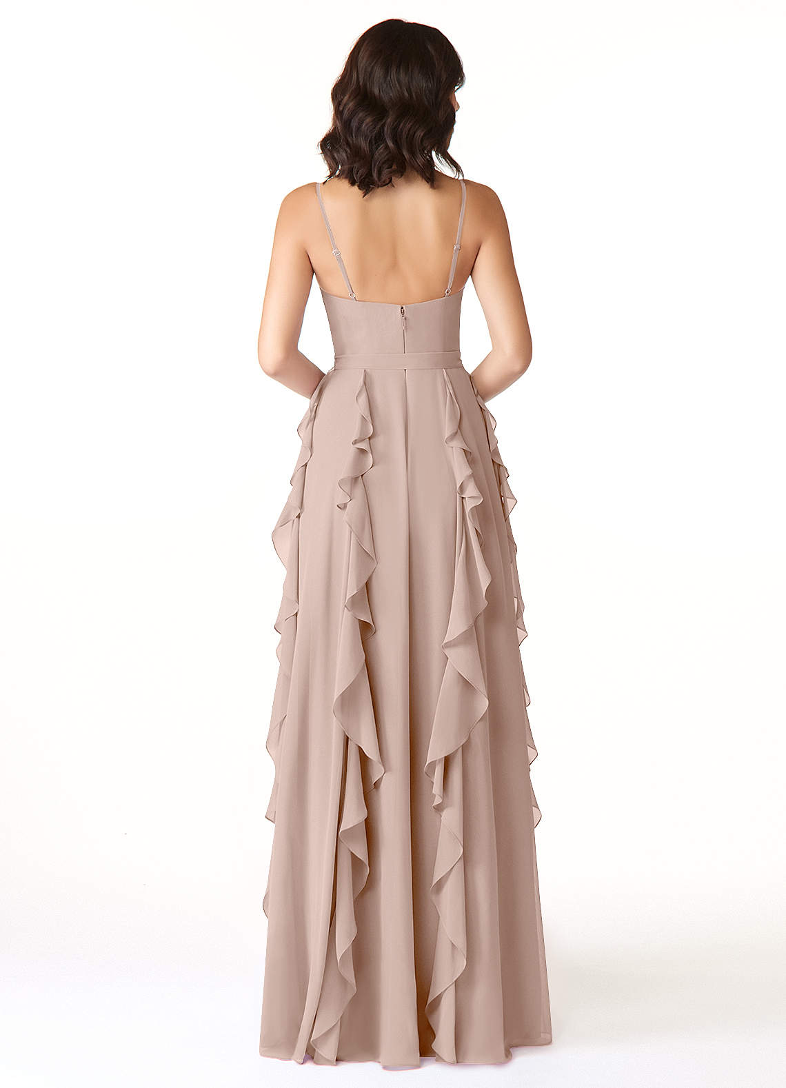 Peyton A-Line V-Neck Chiffon Bridesmaid Dress in English Rose