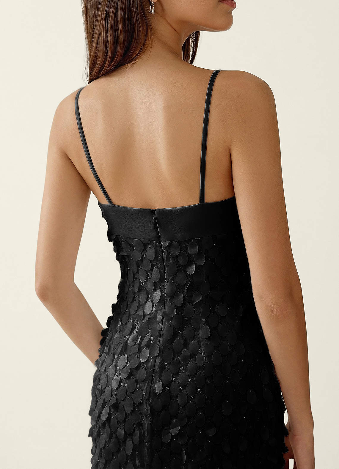 Mentino Strapless 3D Floral Lace Prom Dress in Black