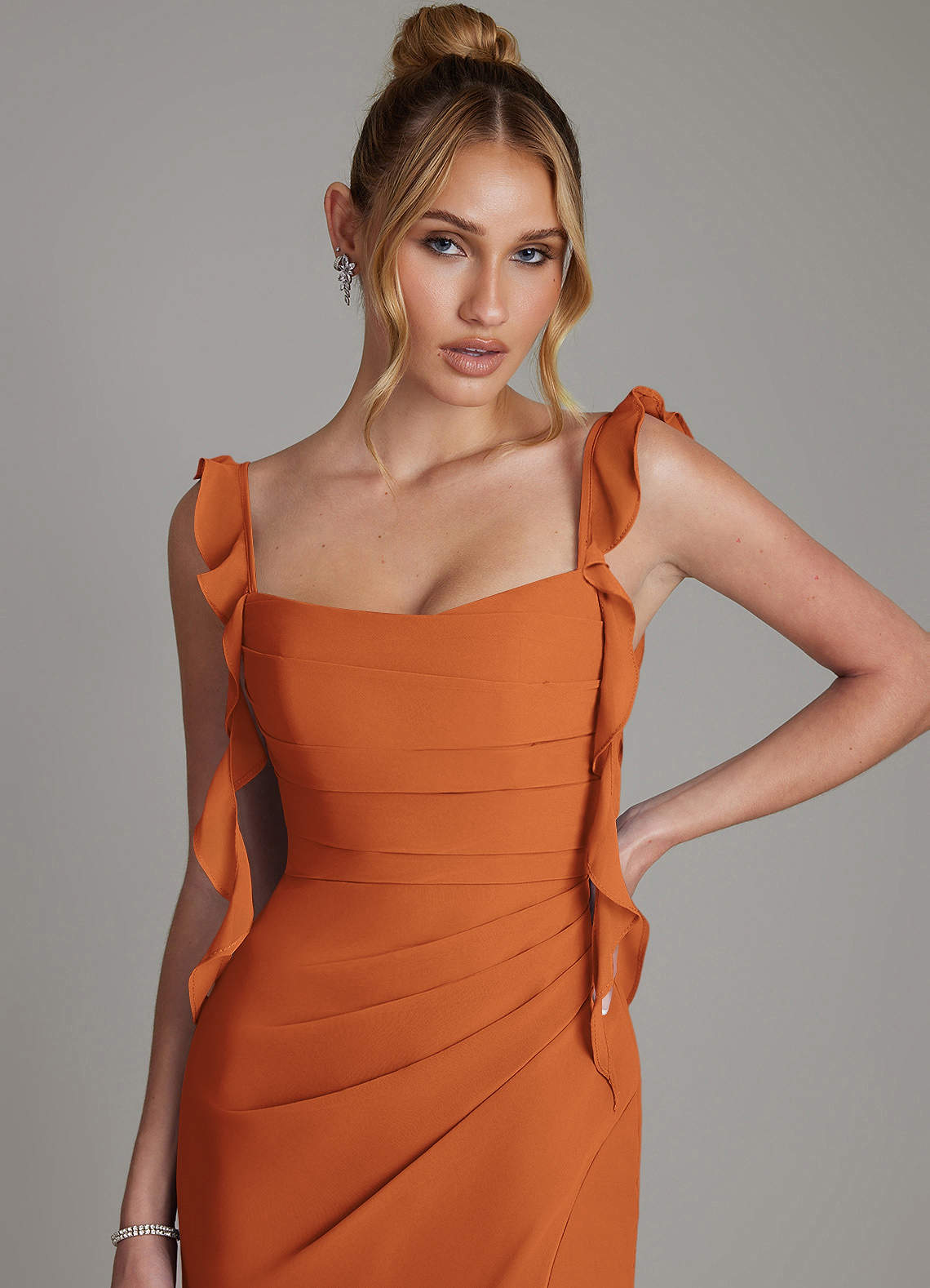 Jessamine Mermaid Sweetheart Chiffon Bridesmaid Dress in Cinnamon