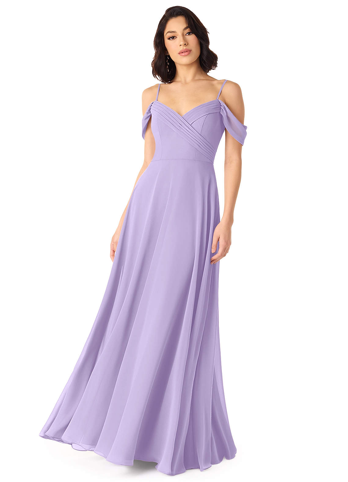 Tancie A-Line Off-the-Shoulder Chiffon Bridesmaid Dress in Lilac