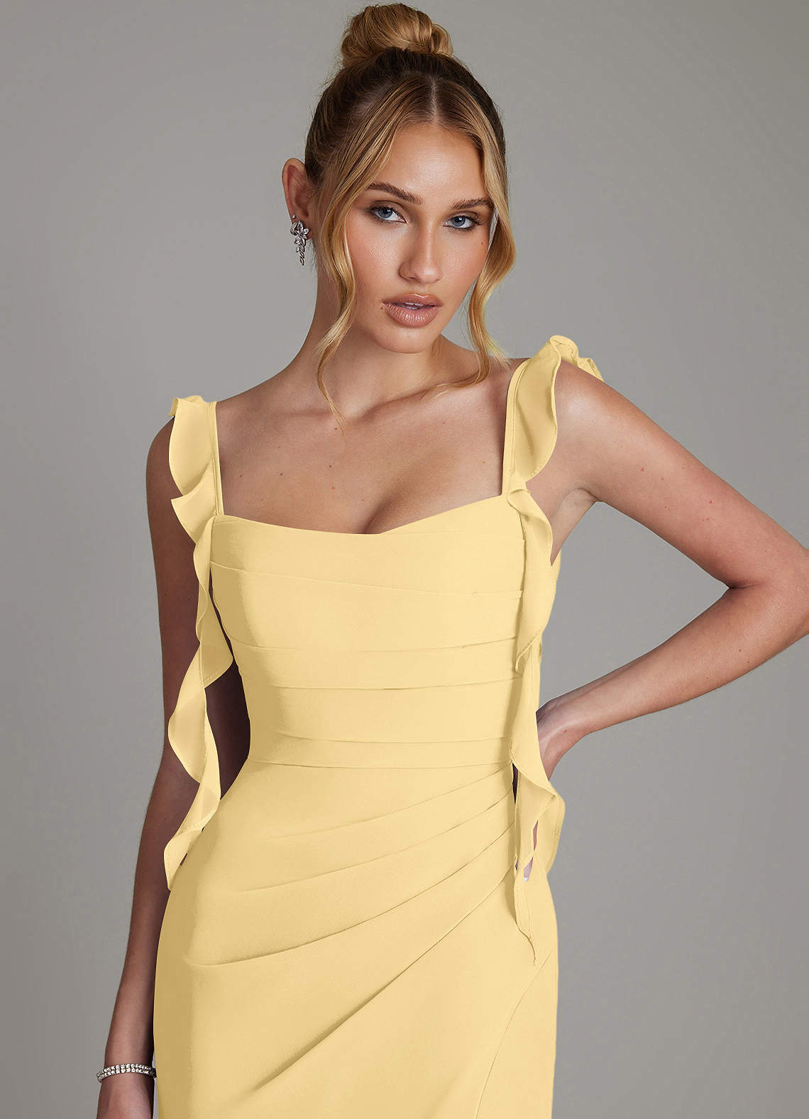 Jessamine Mermaid Sweetheart Chiffon Bridesmaid Dress in Butter