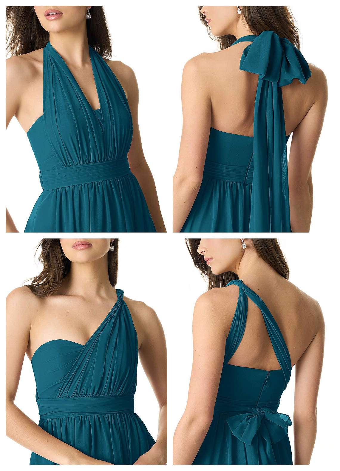 Olani A-Line V-Neck Chiffon Bridesmaid Dress in Ink Blue