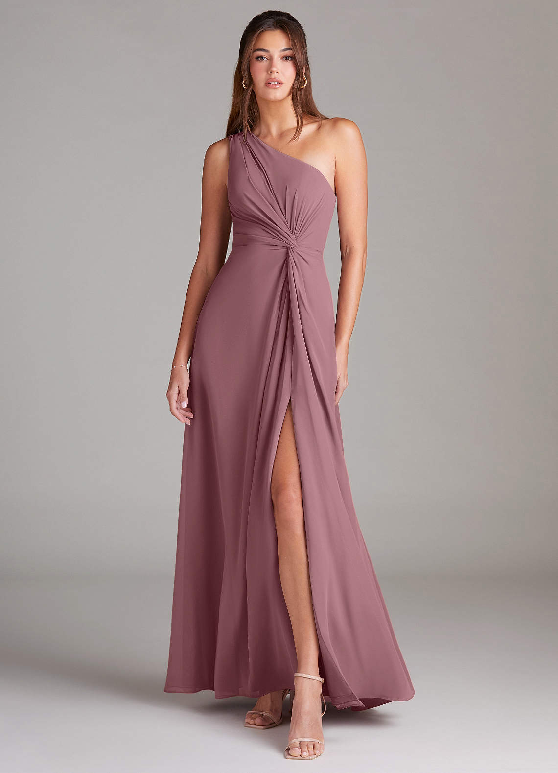 Brooke A-Line One-Shoulder Chiffon Bridesmaid Dress in Amethyst