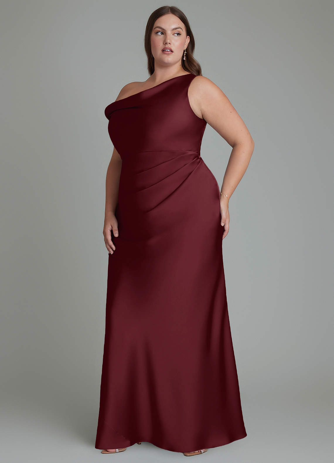 Emerson Mermaid One-Shoulder Stretch Satin Bridesmaid Dress