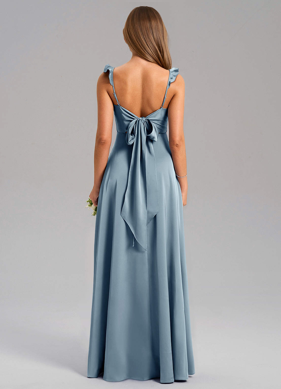 Everett A-Line V-Neck Chiffon Bridesmaid Dress in dusty blue