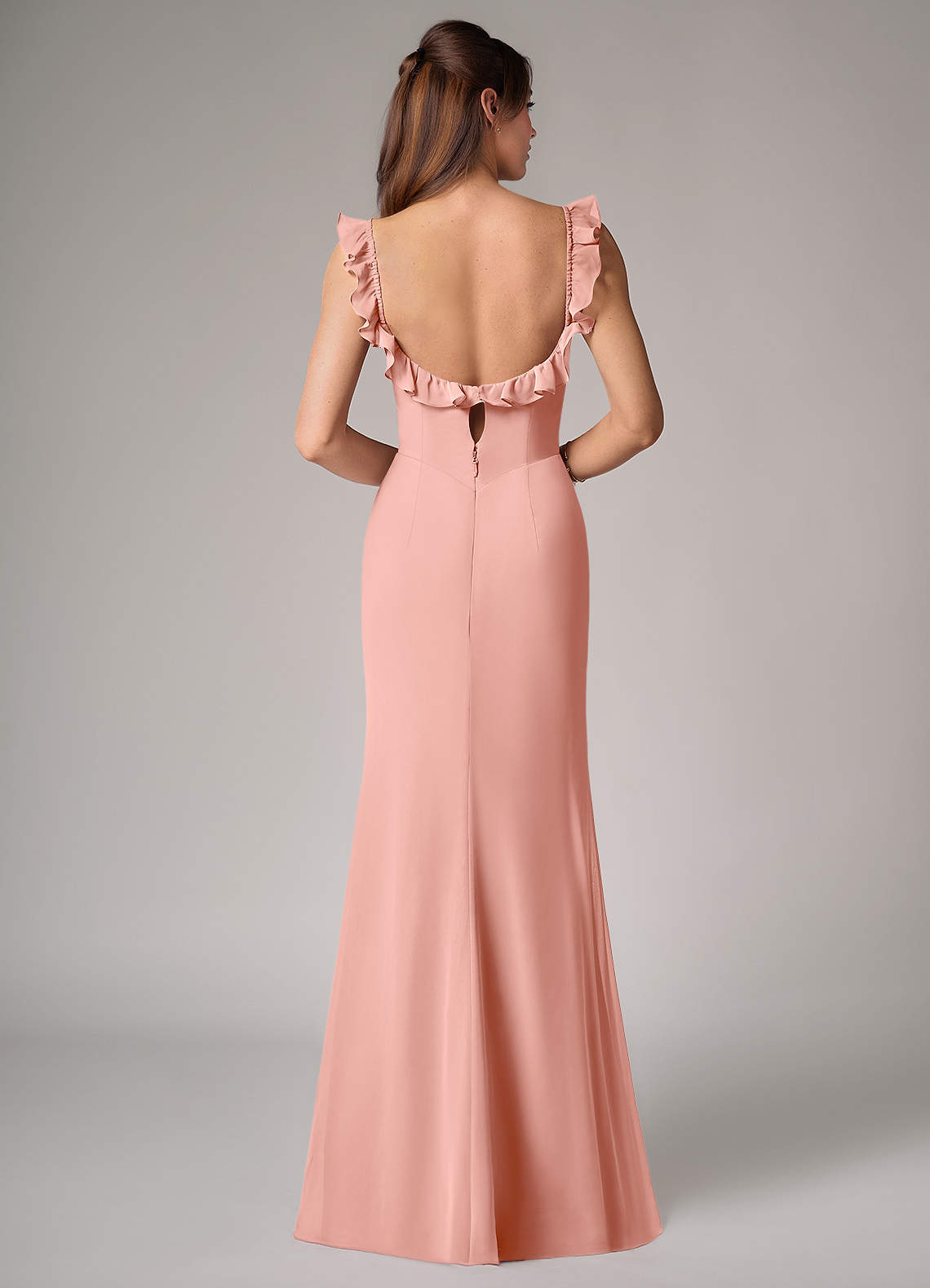 Callie Mermaid Scoop-Neck Chiffon Bridesmaid Dress in Rosette