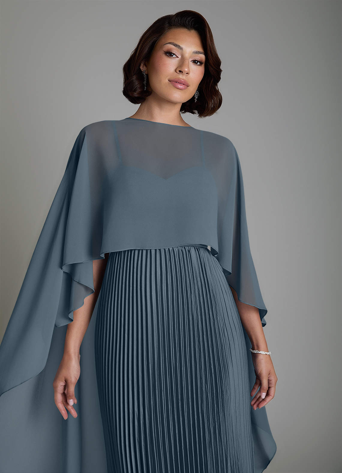 Micah A-Line Sweetheart Stretch Satin and Chiffon Bridesmaid Dress in Twilight