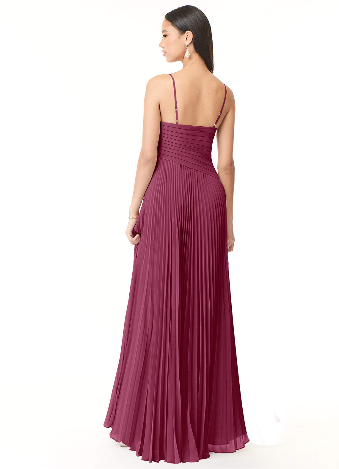 Vini A-Line V-Neck Chiffon Bridesmaid Dress in Mulberry