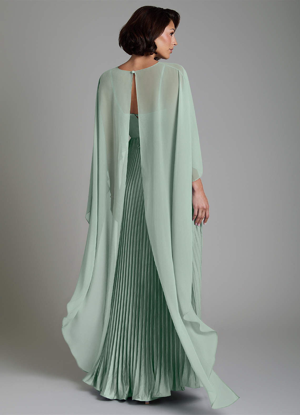 Micah A-Line Sweetheart Stretch Satin and Chiffon Bridesmaid Dress in Agave