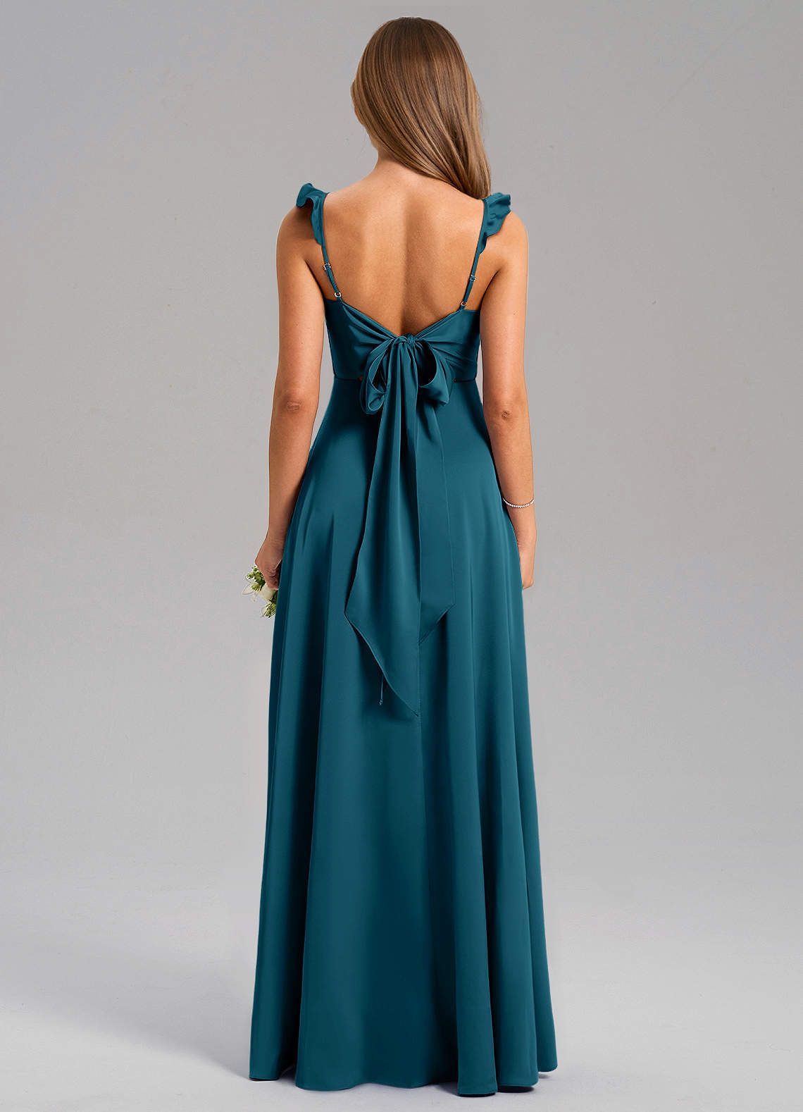Everett A-Line V-Neck Chiffon Bridesmaid Dress in Ink Blue