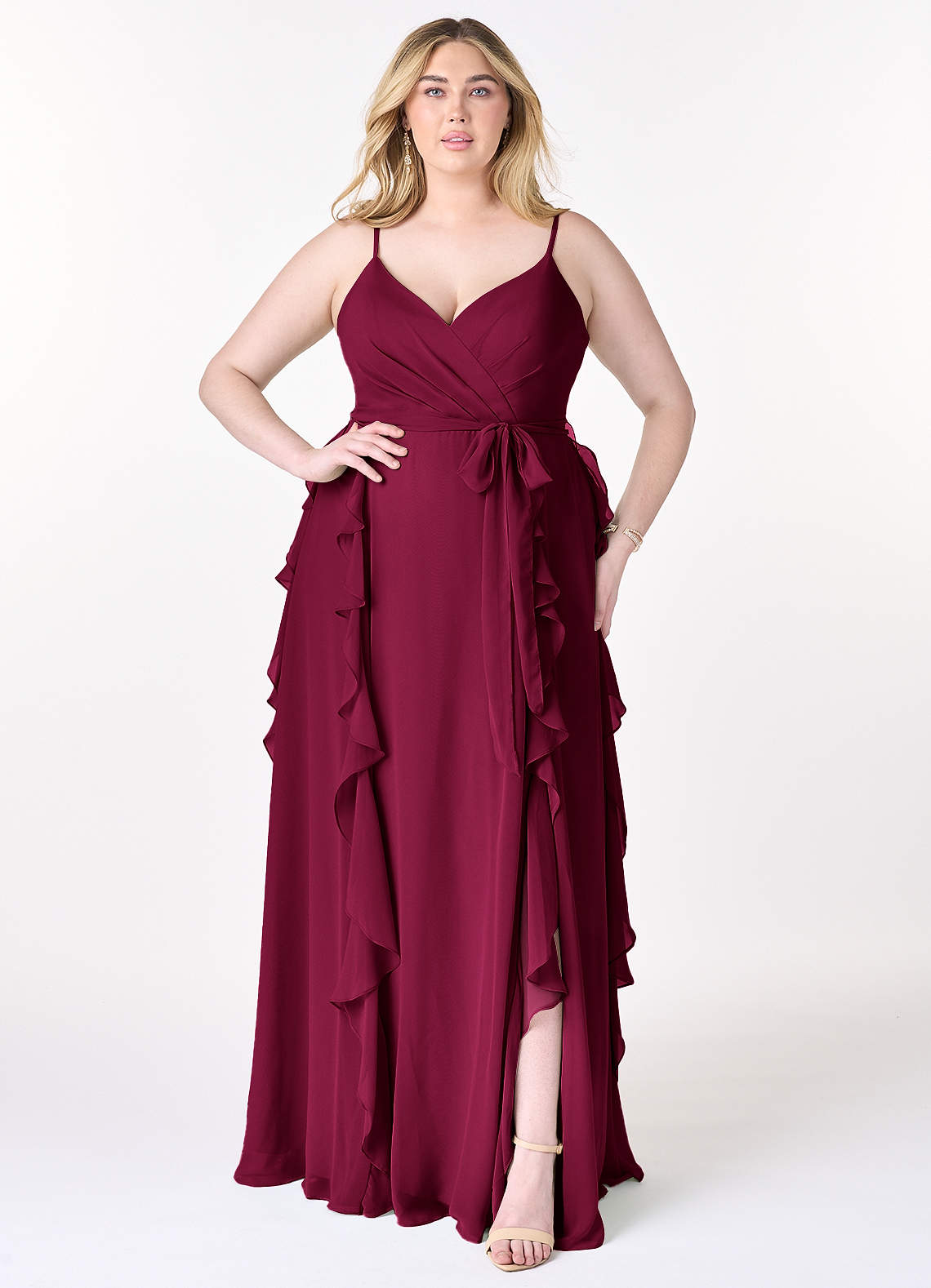 Peyton A-Line V-Neck Chiffon Bridesmaid Dress