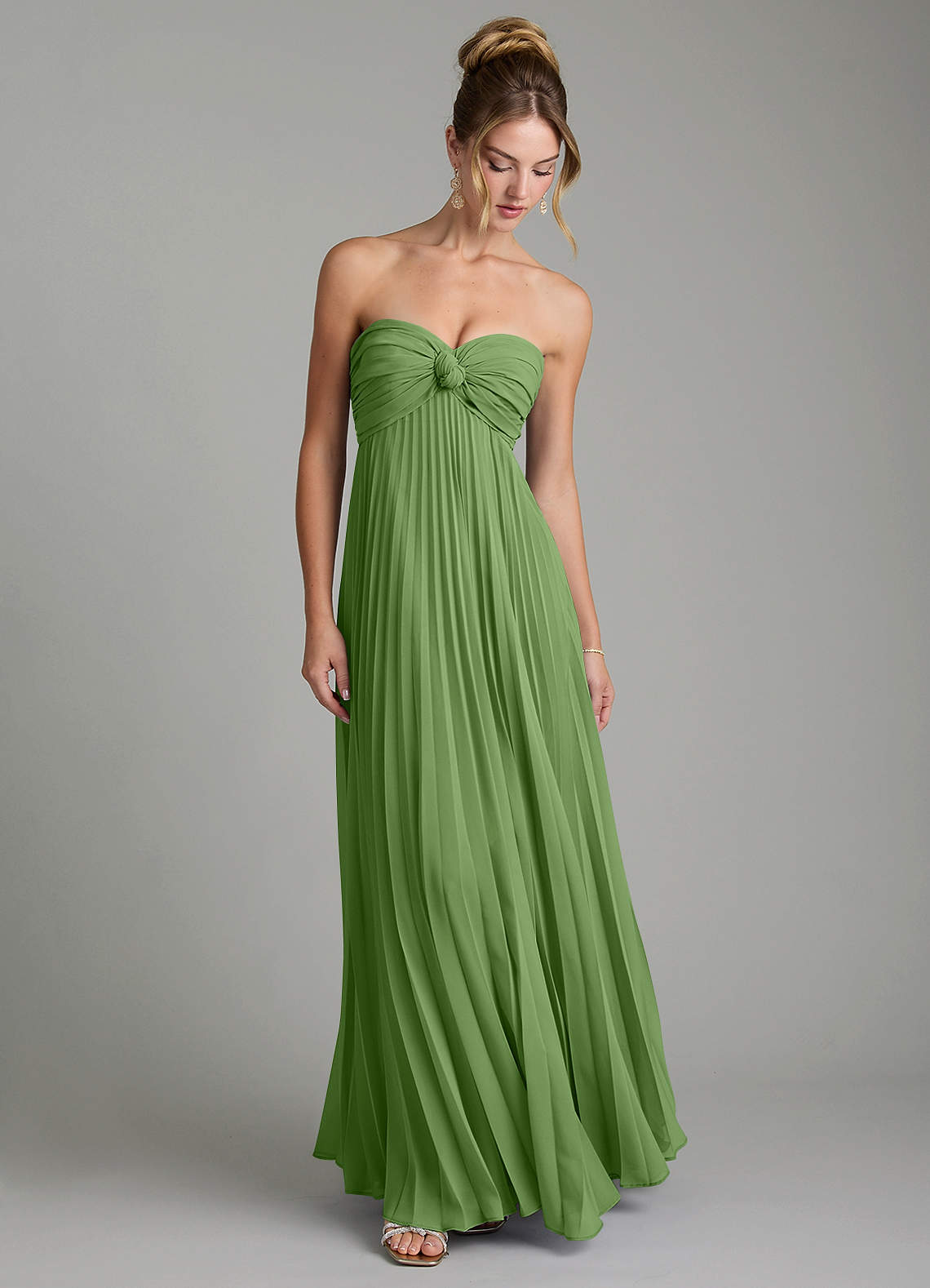 Tempest A-Line Sweetheart Chiffon Bridesmaid Dress in Basil