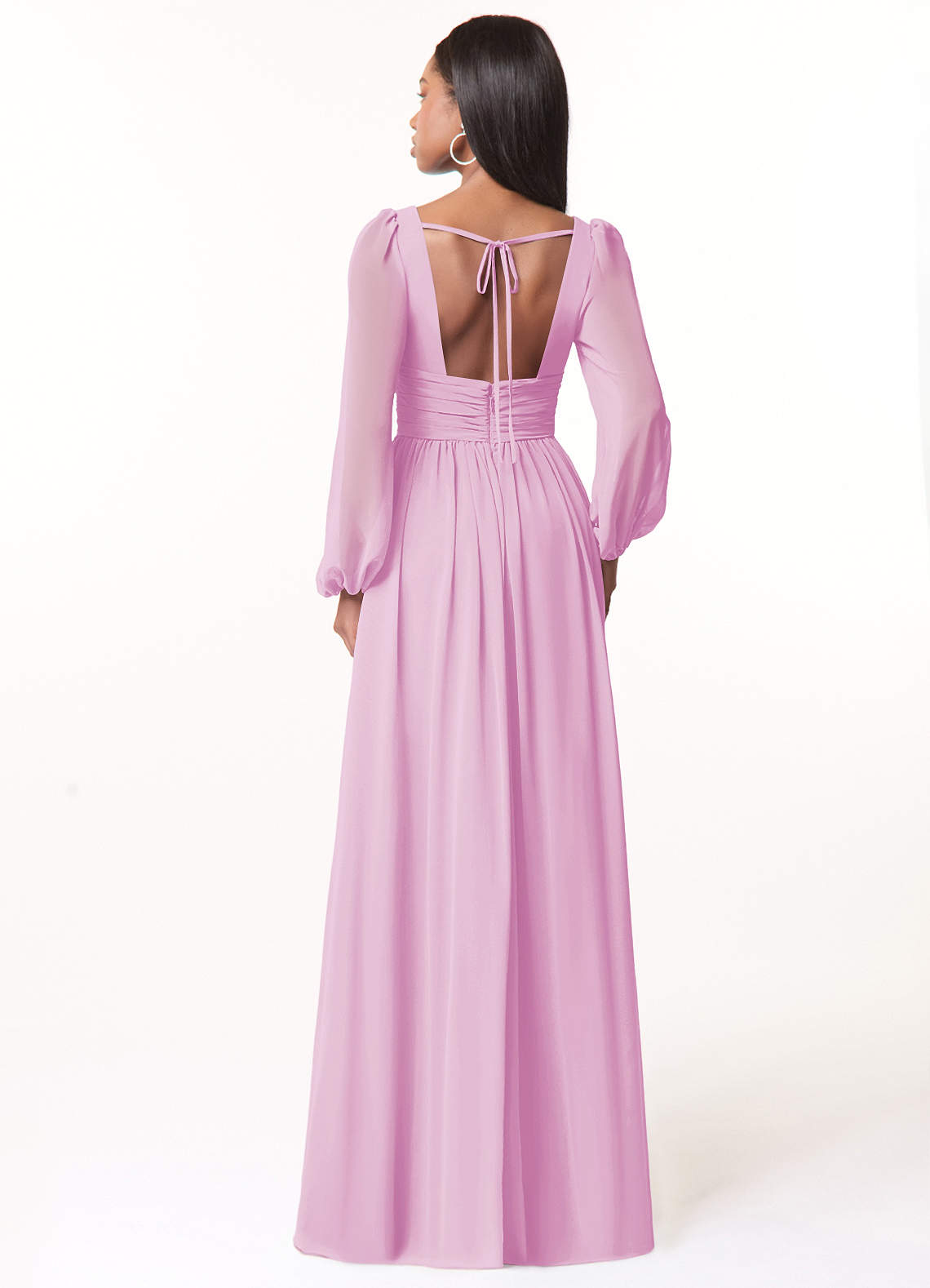Norah A-Line V-Neck Chiffon Bridesmaid Dress in candy pink