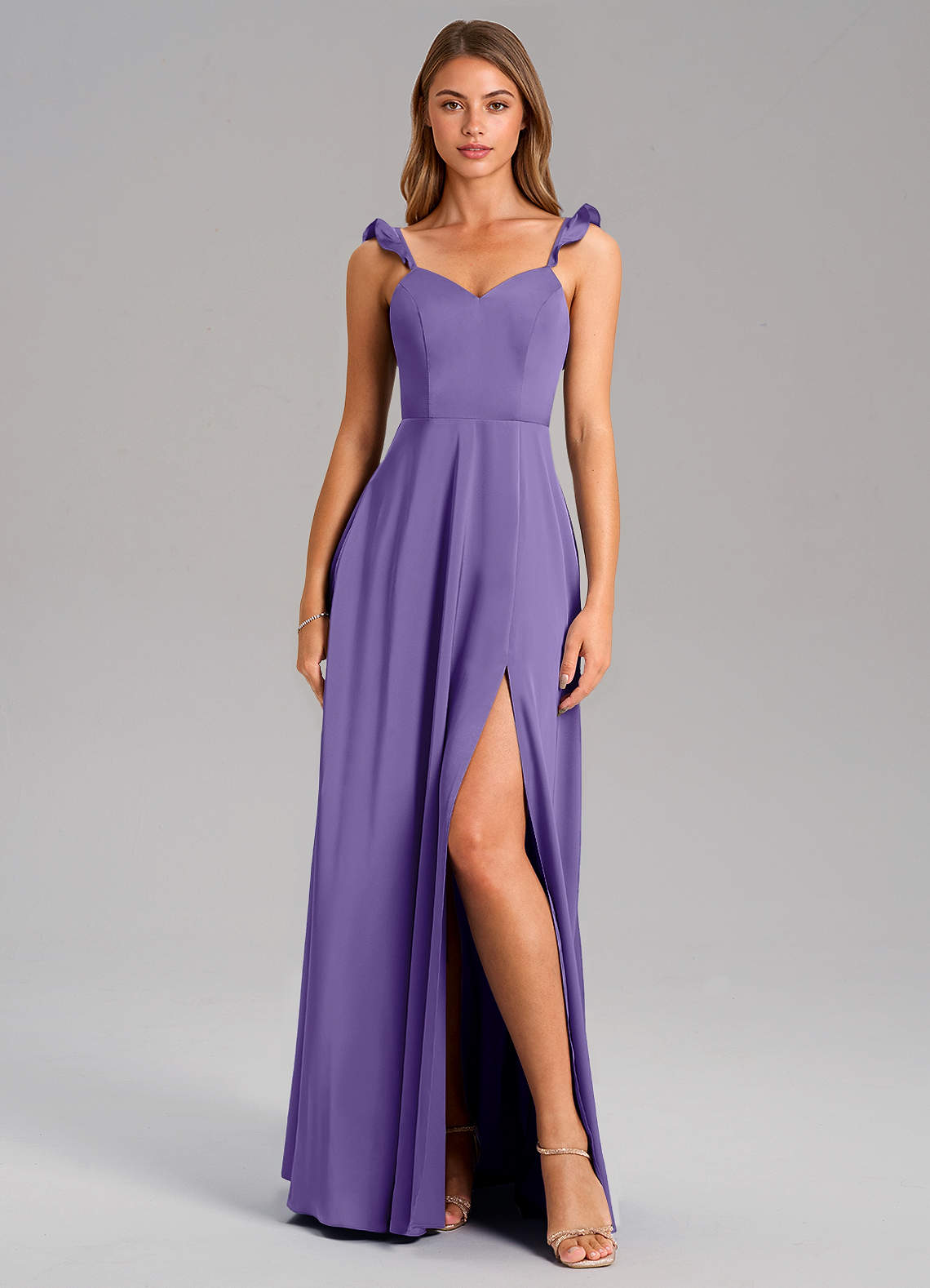 Everett A-Line V-Neck Chiffon Bridesmaid Dress in Tahiti
