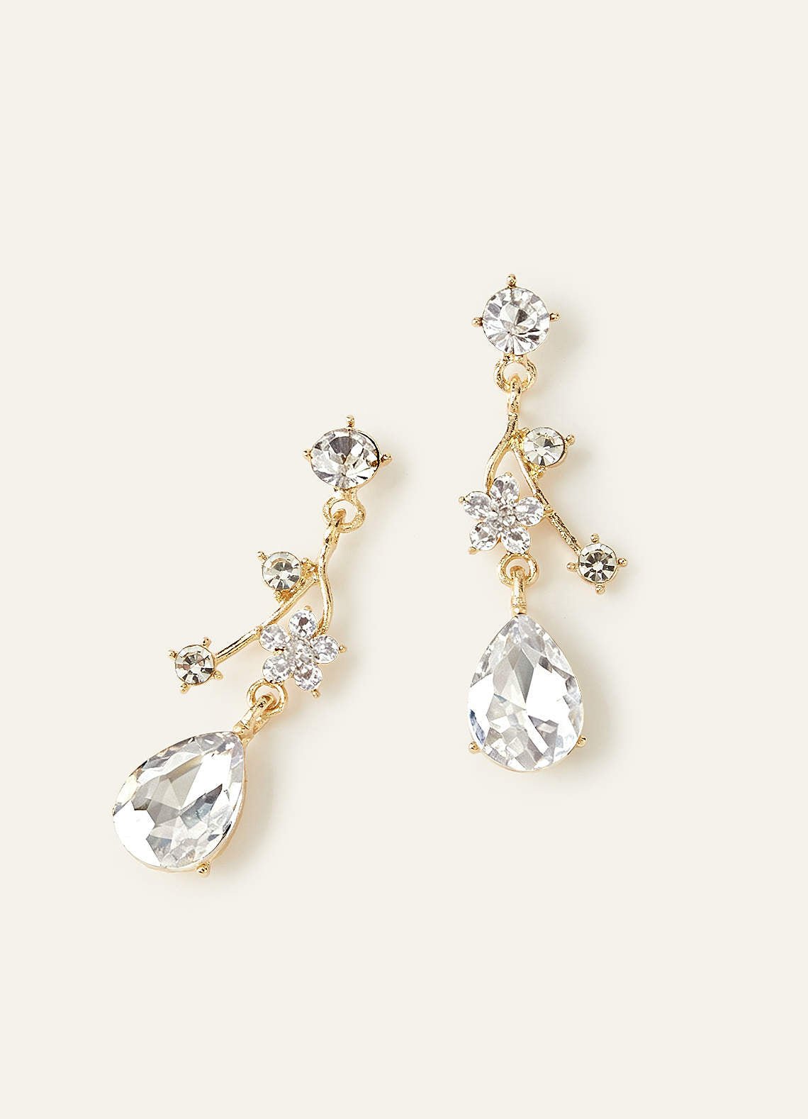Crystal Rhinestone Necklace And Earrings Set — Gold — 图 15/32
