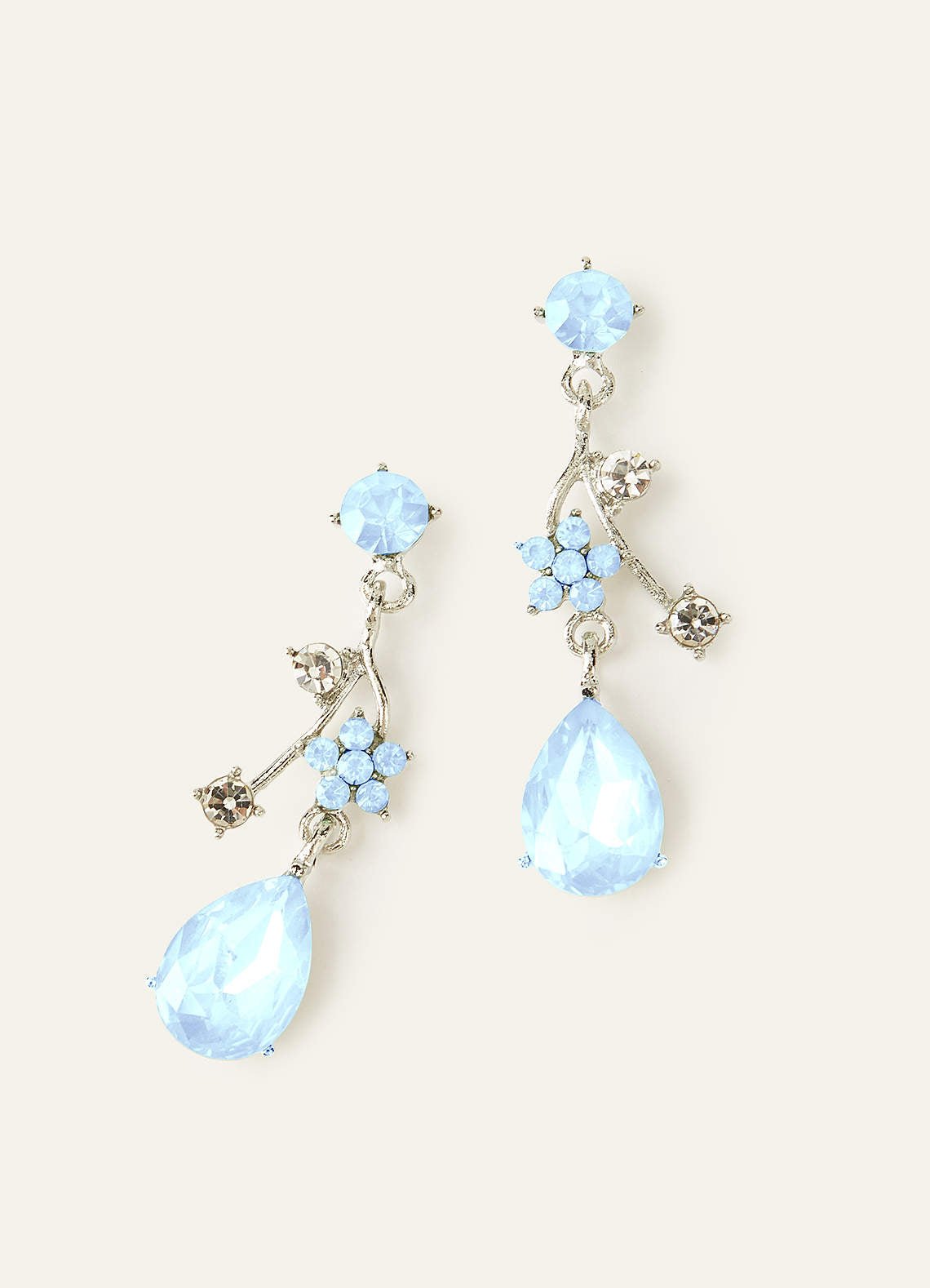 Crystal Rhinestone Necklace And Earrings Set — Light Blue — 图 32/32