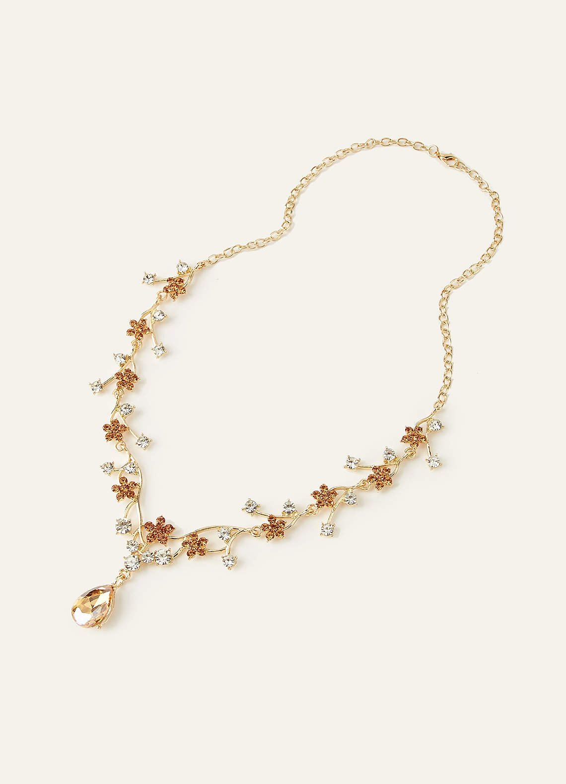 Crystal Rhinestone Necklace And Earrings Set — champagne — 图 25/32
