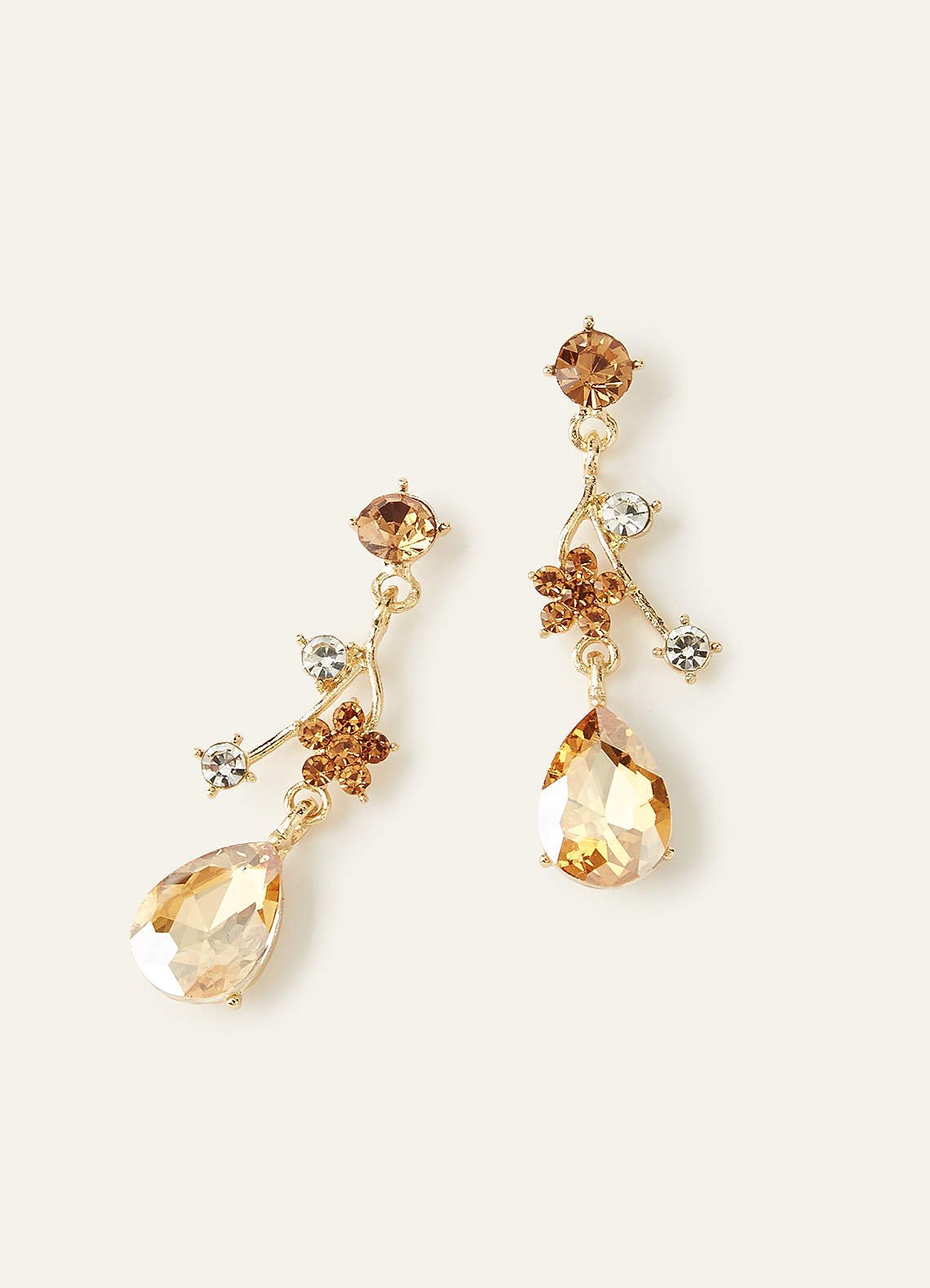 Crystal Rhinestone Necklace And Earrings Set — champagne — 图 27/32