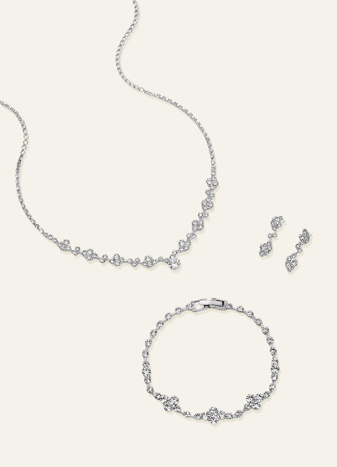 Crystal Vine Jewelry Set — Light Silver — 图 5/8