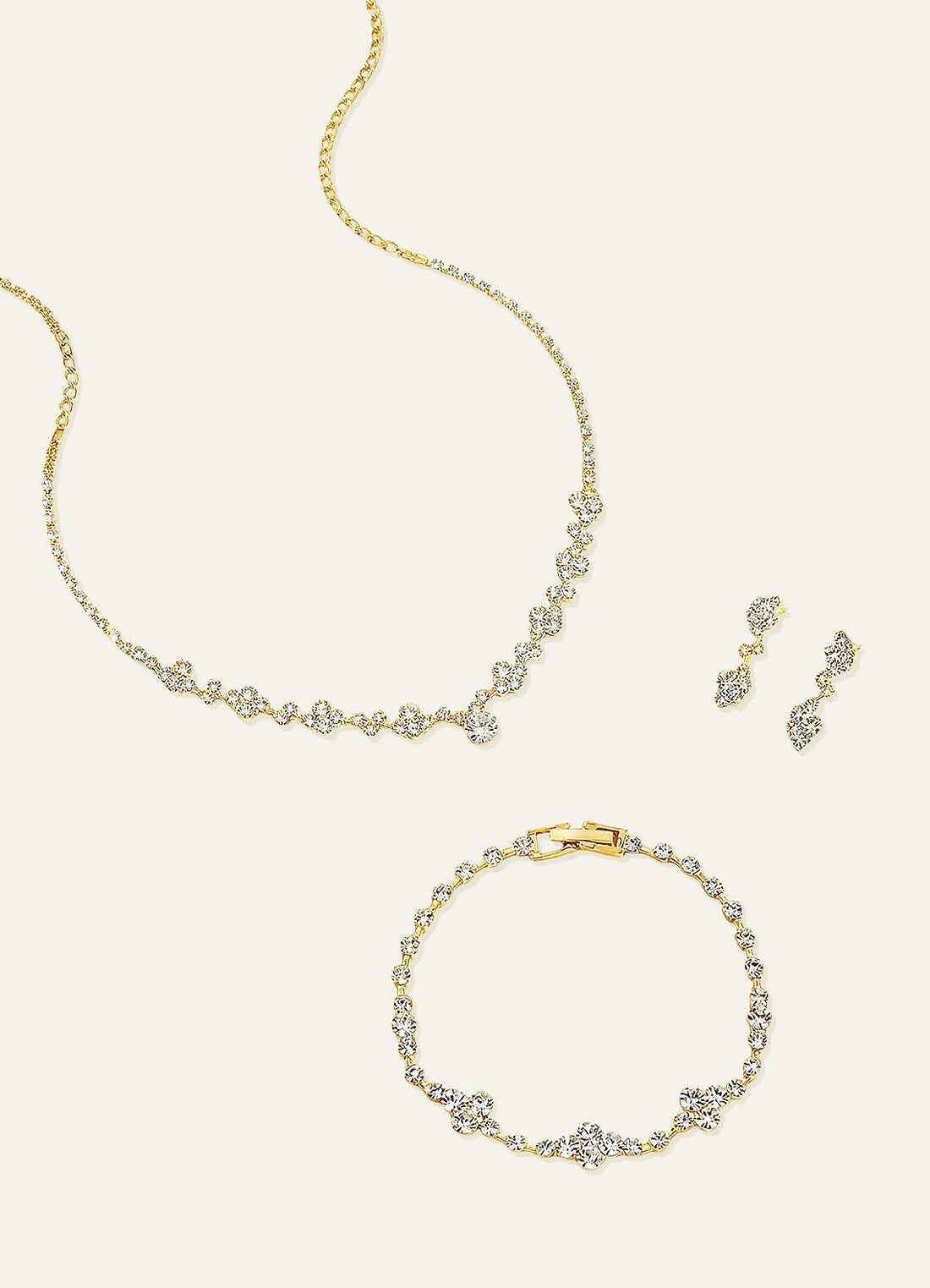 Crystal Vine Jewelry Set — Gold — 图 1/8