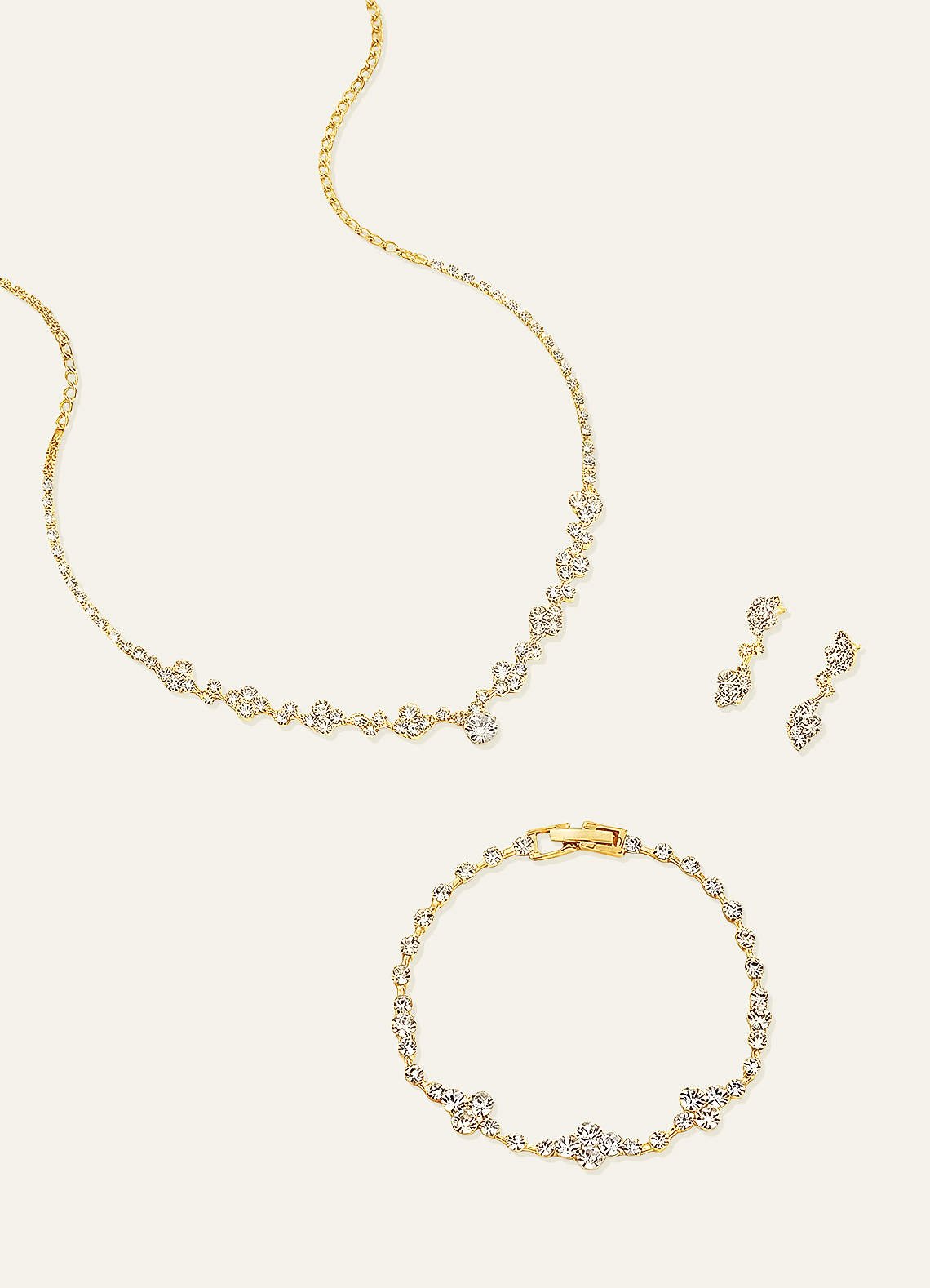 Crystal Vine Jewelry Set — Gold — 图 1/8