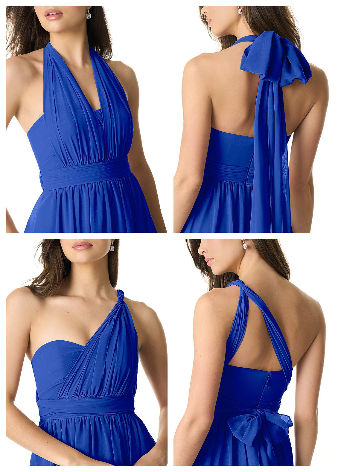 Olani A-Line V-Neck Chiffon Bridesmaid Dress in Royal Blue