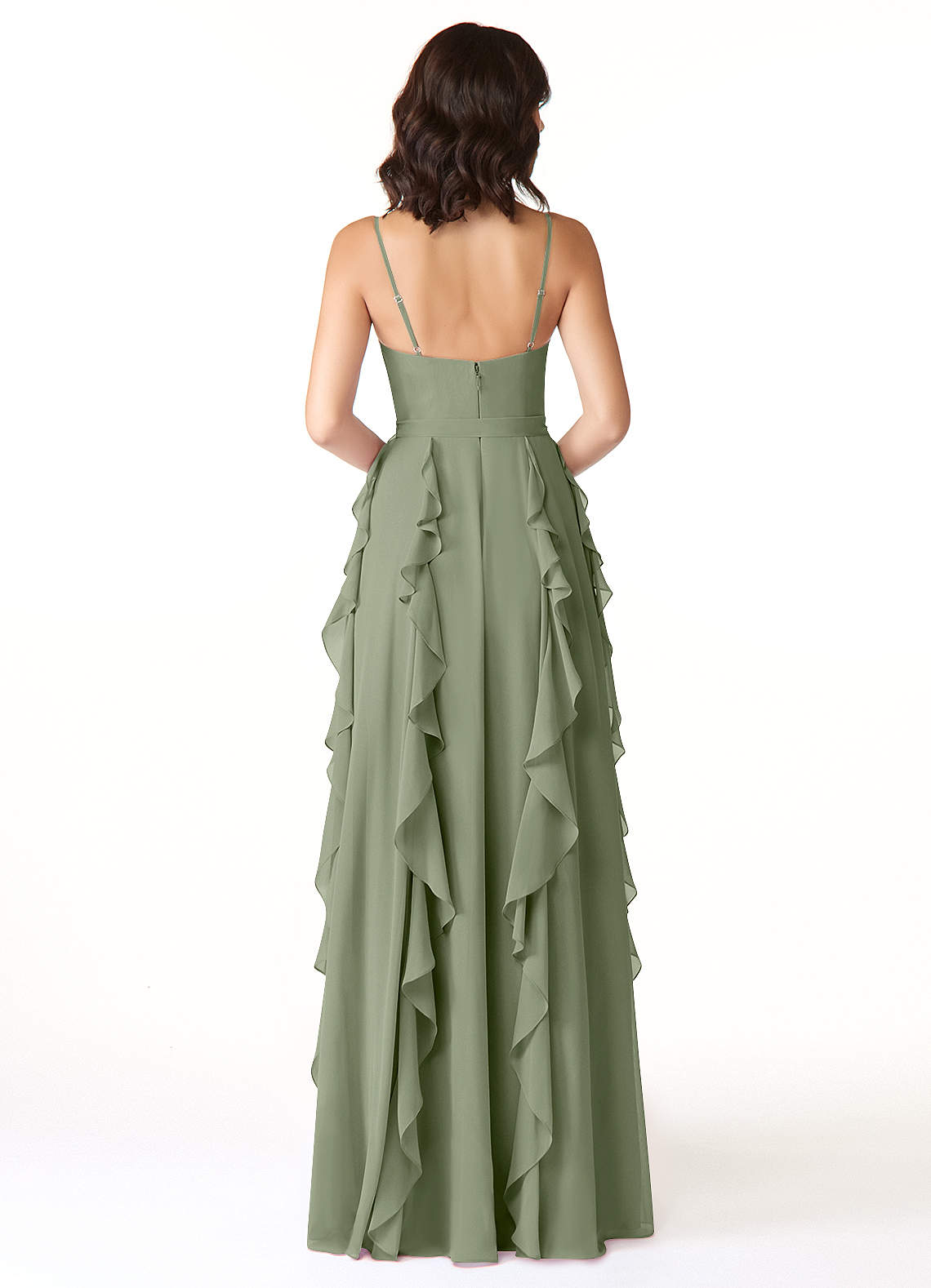Peyton A-Line V-Neck Chiffon Bridesmaid Dress in Pistachio