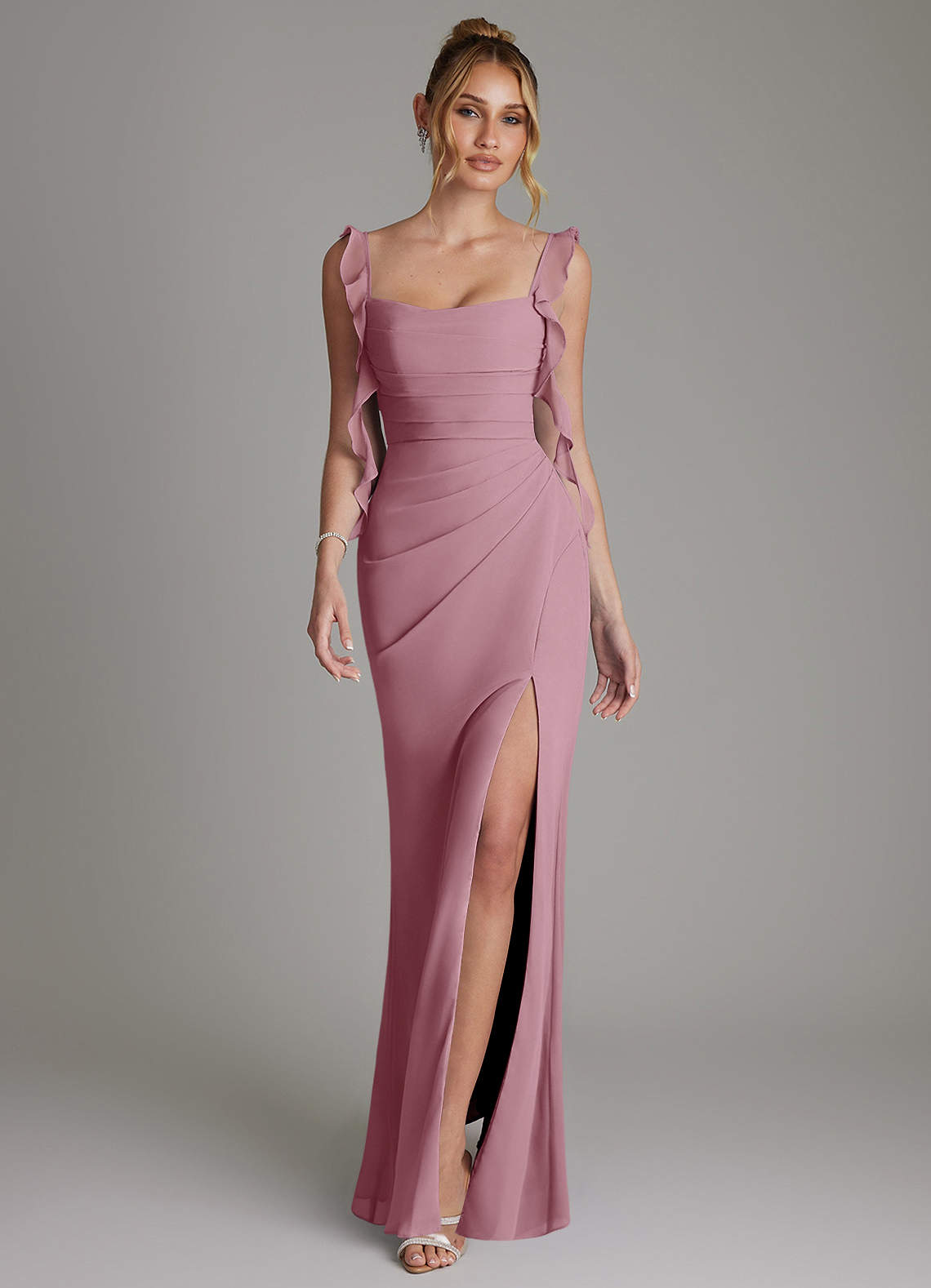 Jessamine Mermaid Sweetheart Chiffon Bridesmaid Dress in Vintage Mauve