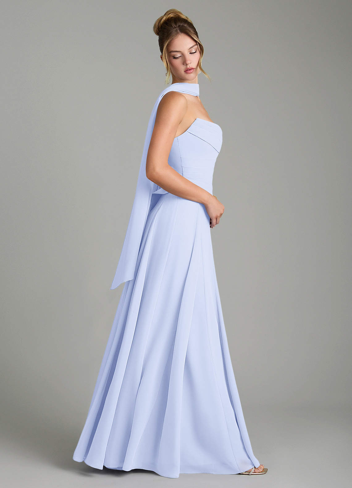 Gabriela A-Line Cowl-Neck Chiffon Bridesmaid Dress in Lavender