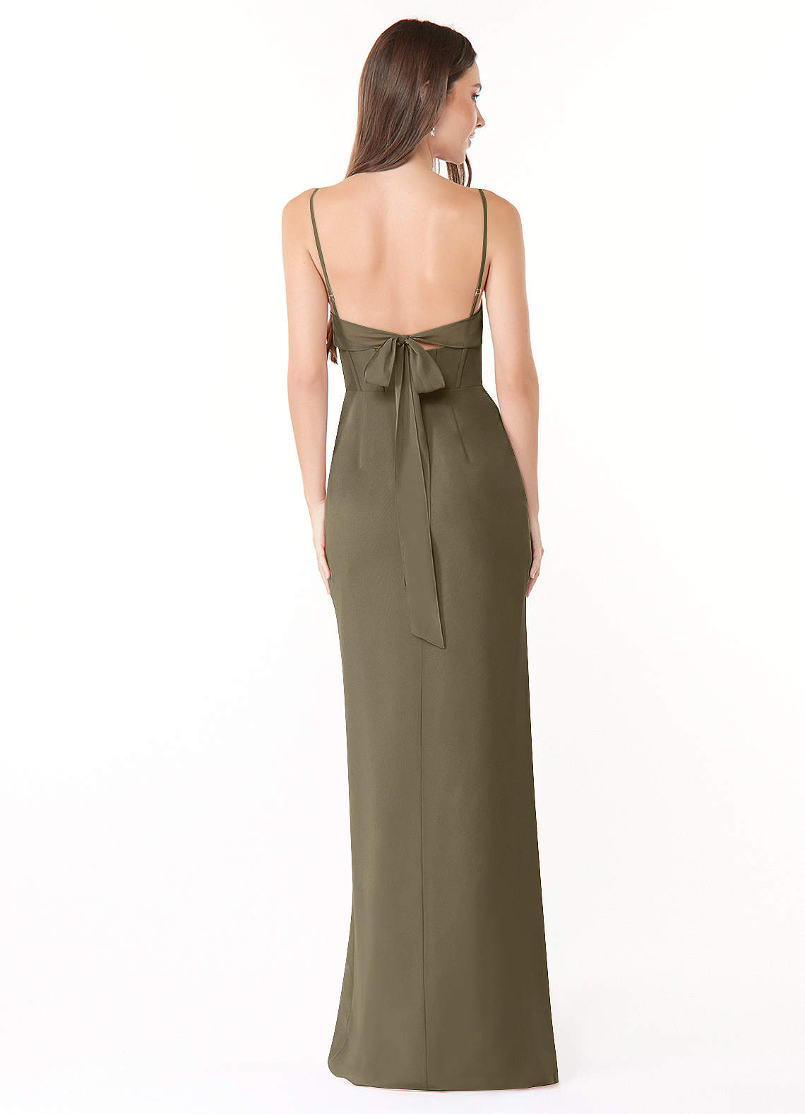 Mai Sheath Cowl-Neck Chiffon Bridesmaid Dress in Willow Green