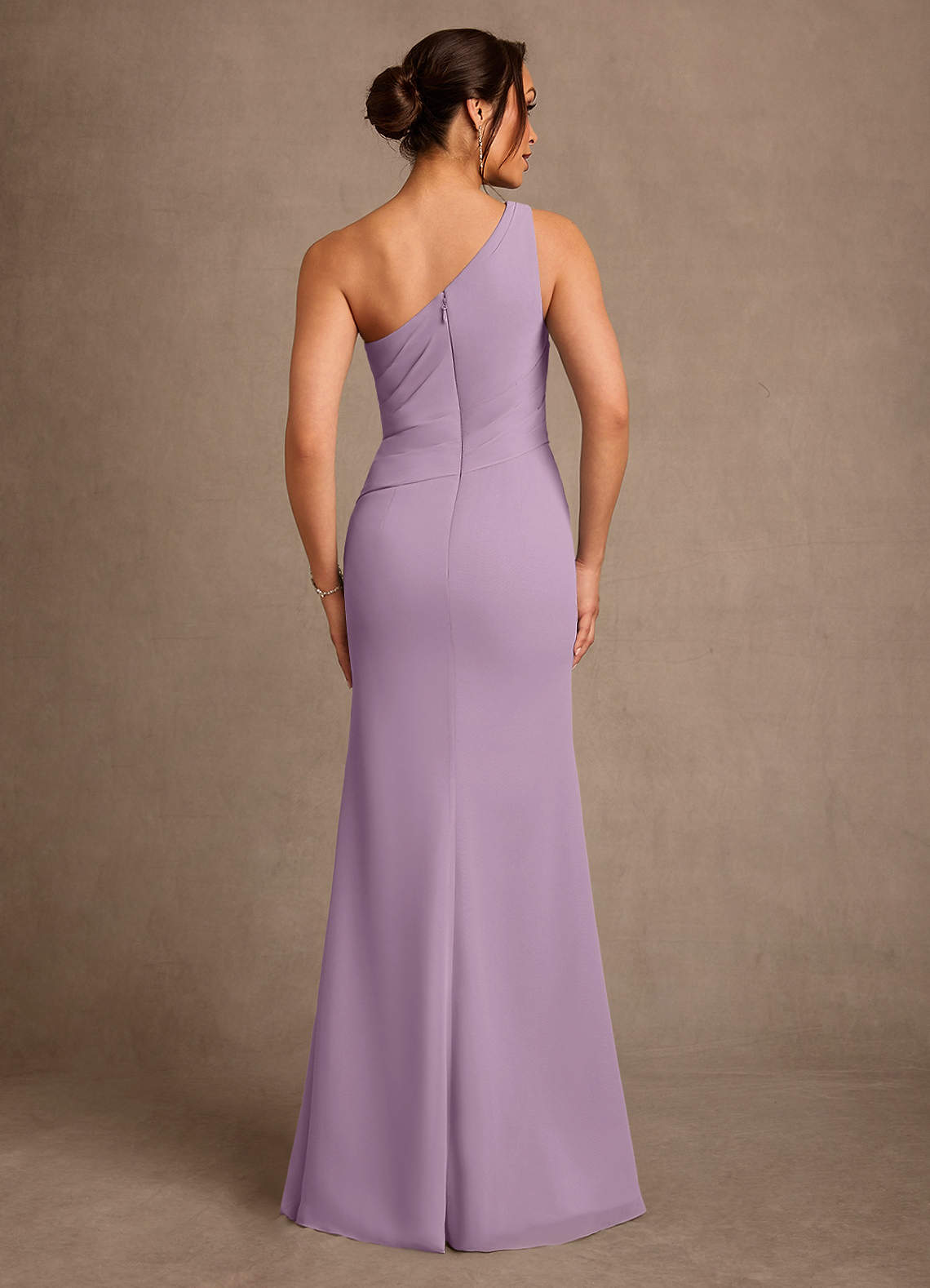 Floy Sheath One-Shoulder Chiffon Mother of the Bride Dress in Wisteria