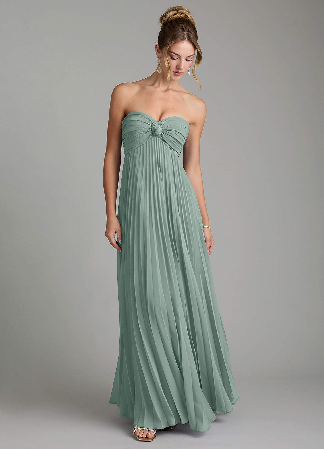 Tempest A-Line Sweetheart Chiffon Bridesmaid Dress in Silver Sage