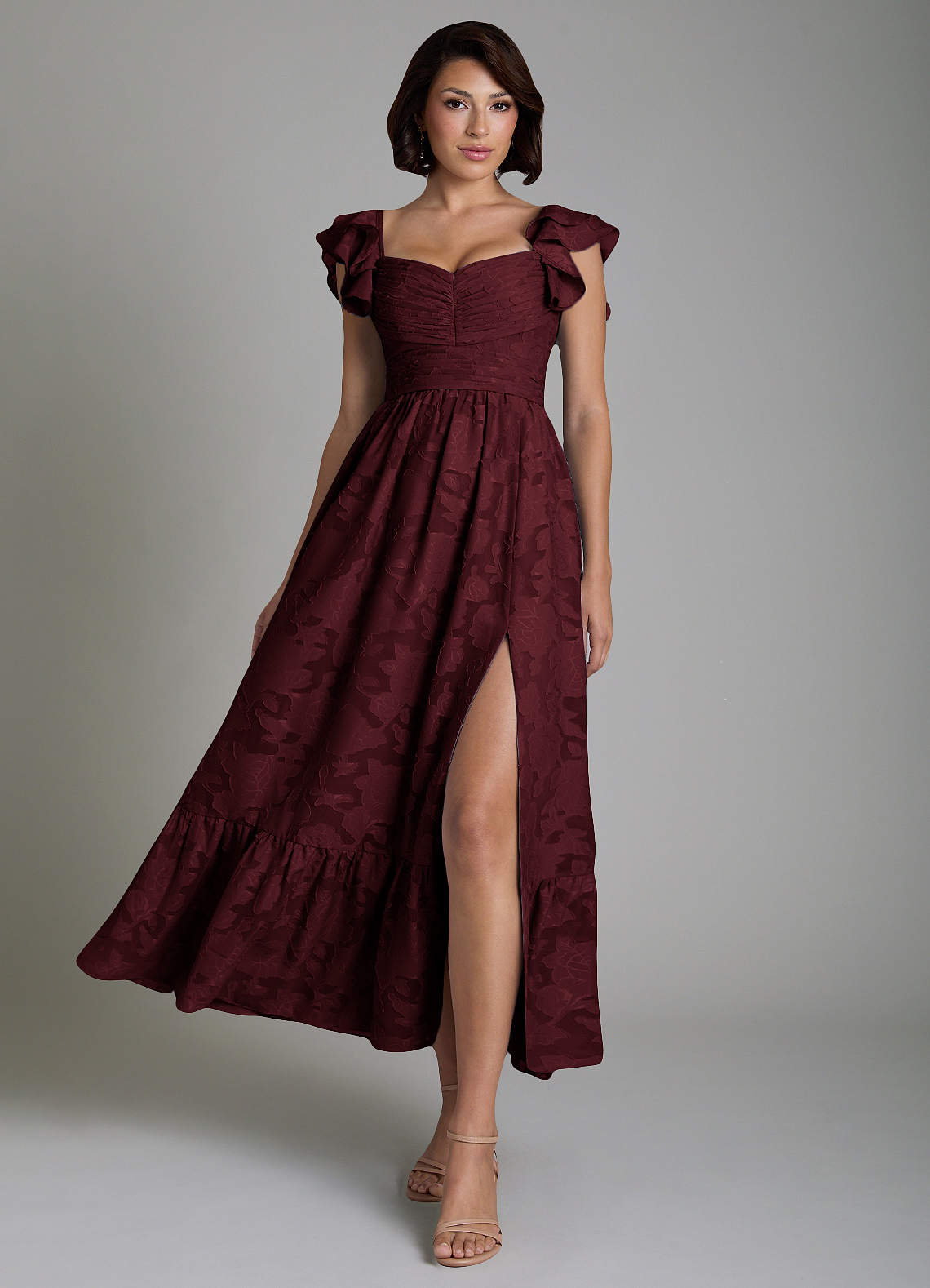 Anaya A-Line V-Neck Floral Burnout Bridesmaid Dress