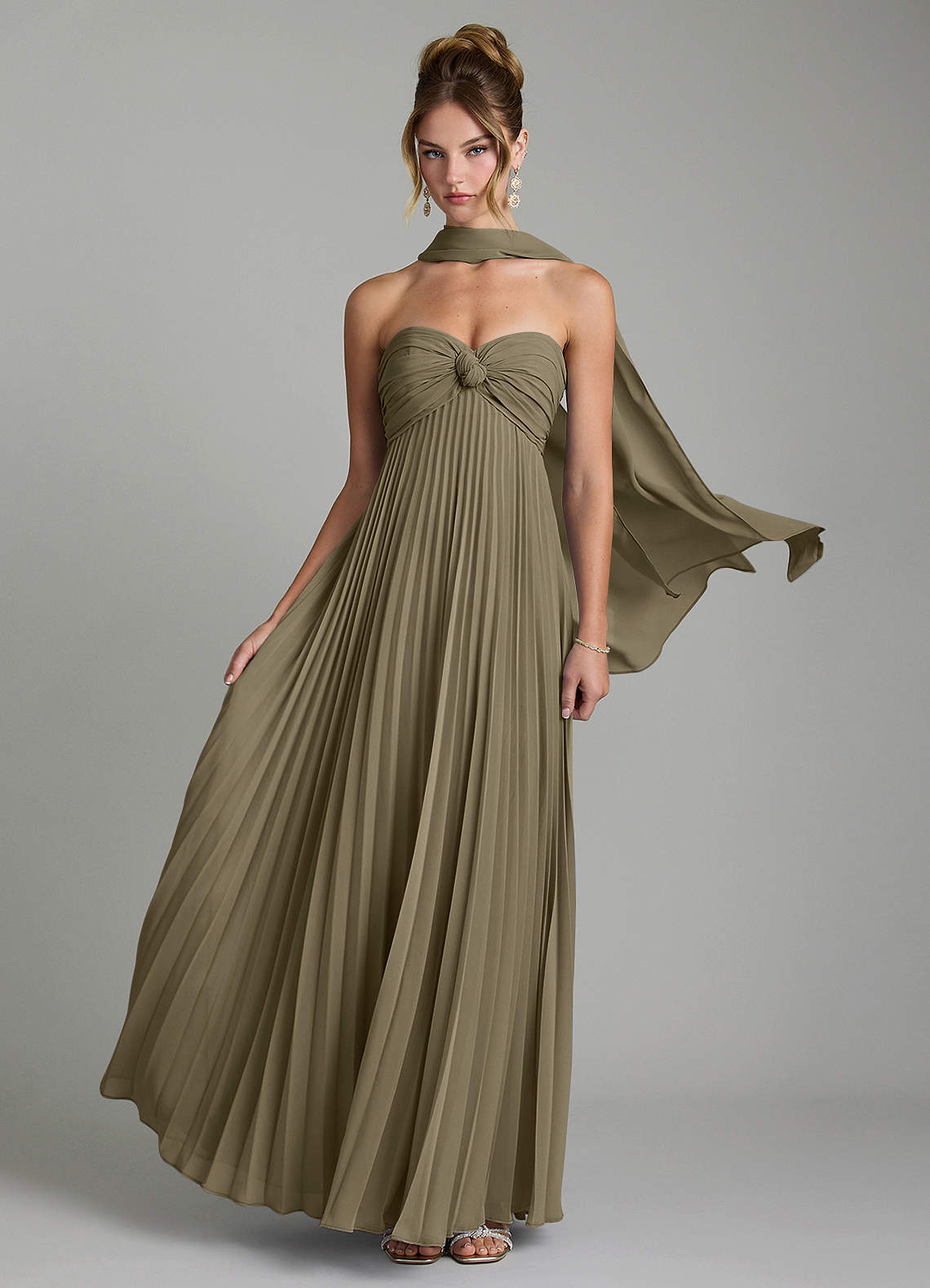 Tempest A-Line Sweetheart Chiffon Bridesmaid Dress in Willow Green