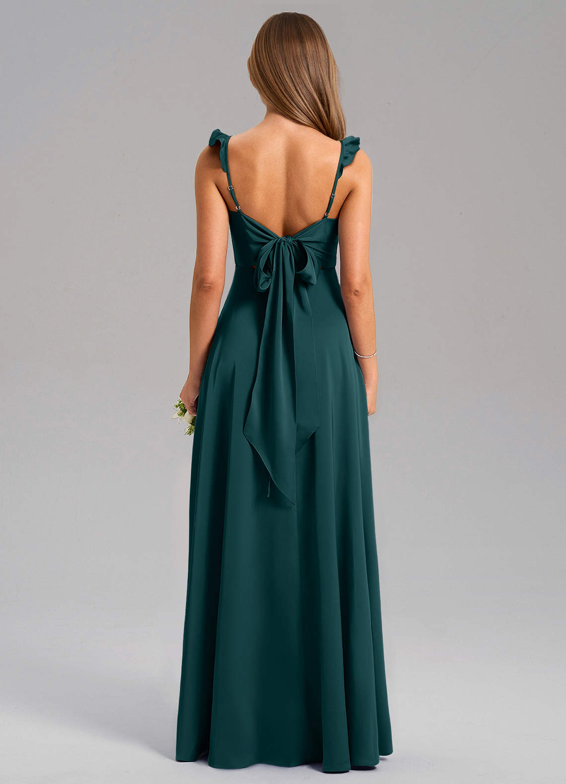 Everett A-Line V-Neck Chiffon Bridesmaid Dress in Pine