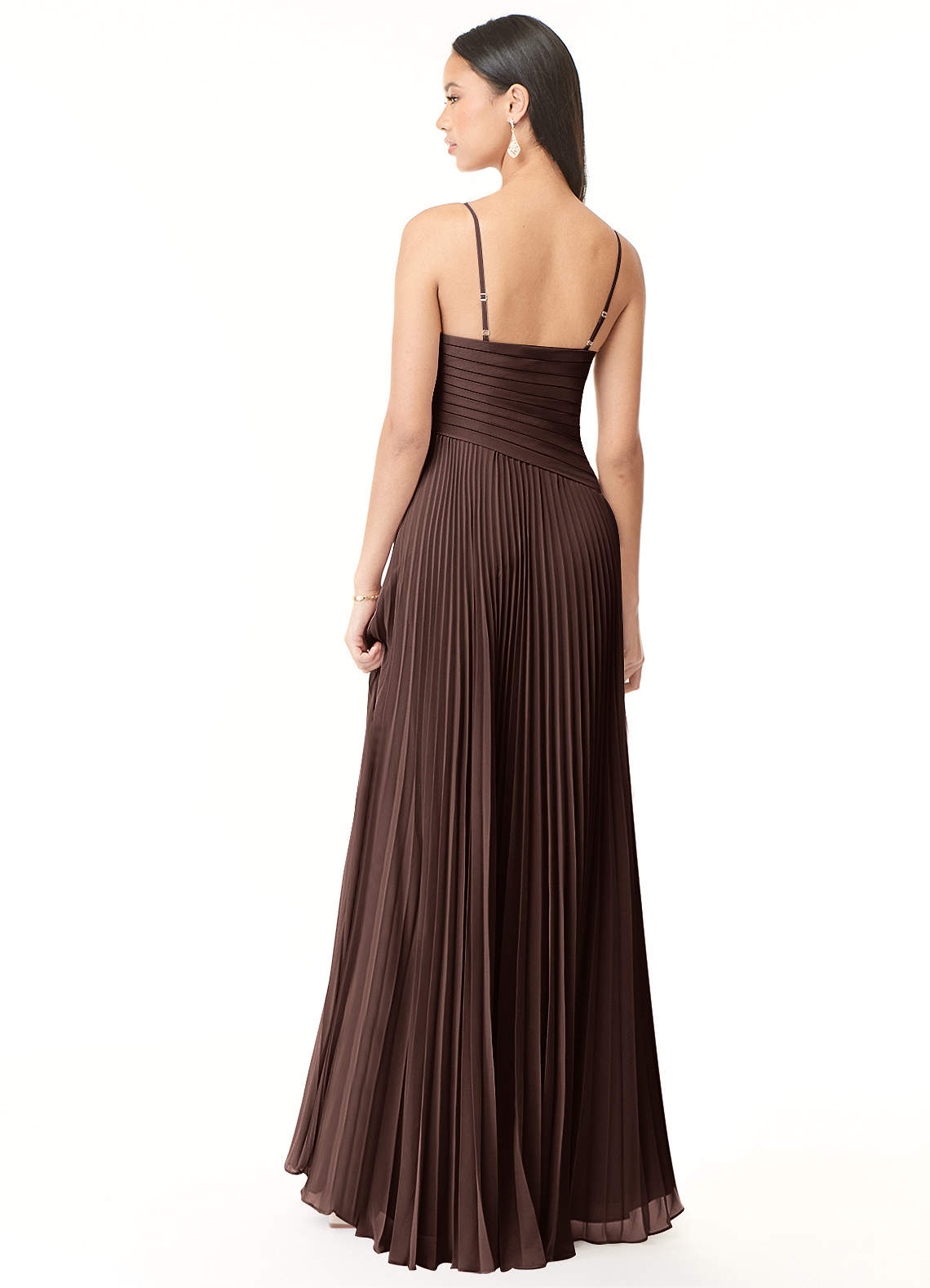 Vini A-Line V-Neck Chiffon Bridesmaid Dress in Ganache
