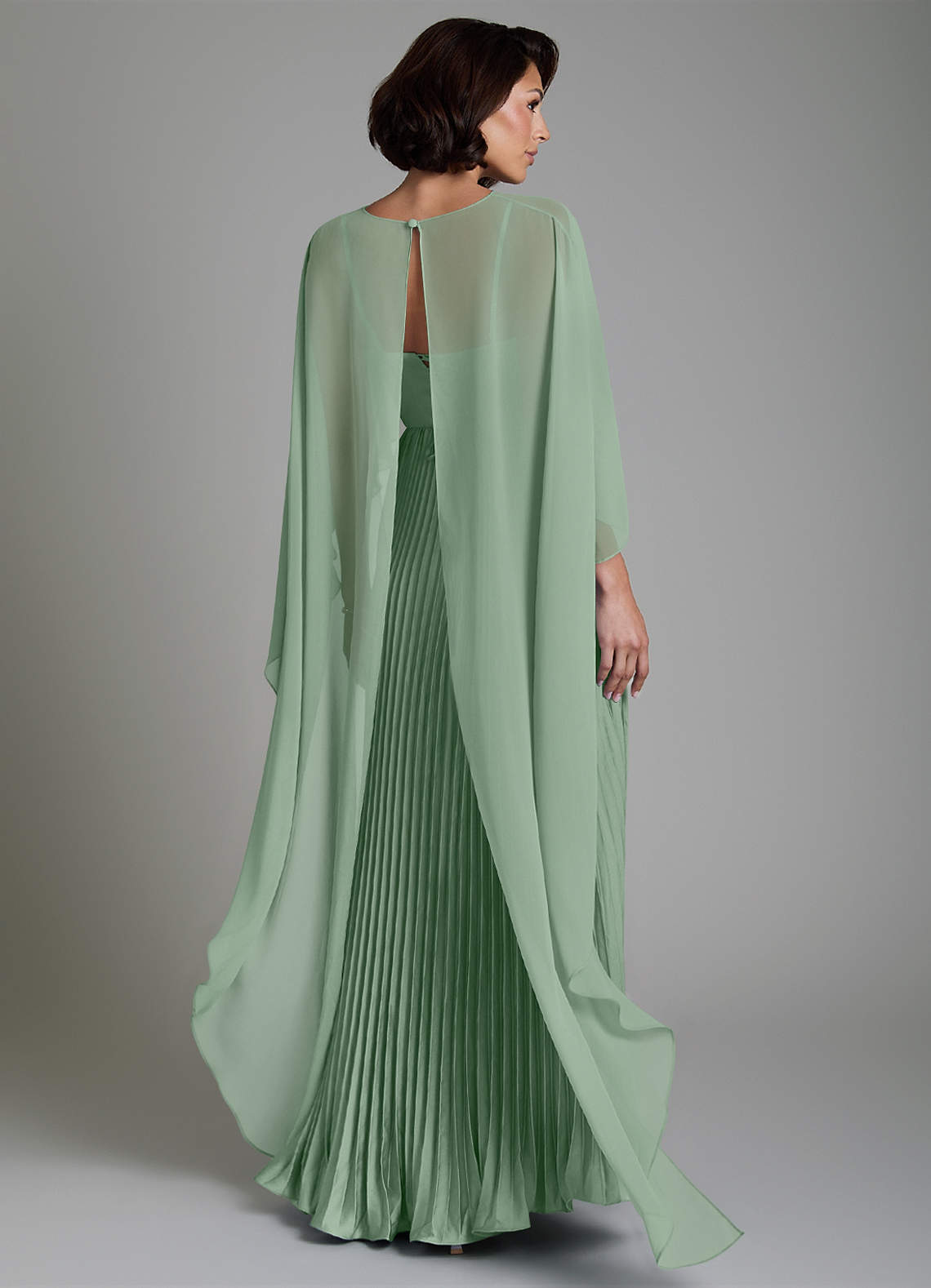 Micah A-Line Sweetheart Stretch Satin and Chiffon Bridesmaid Dress in Matcha