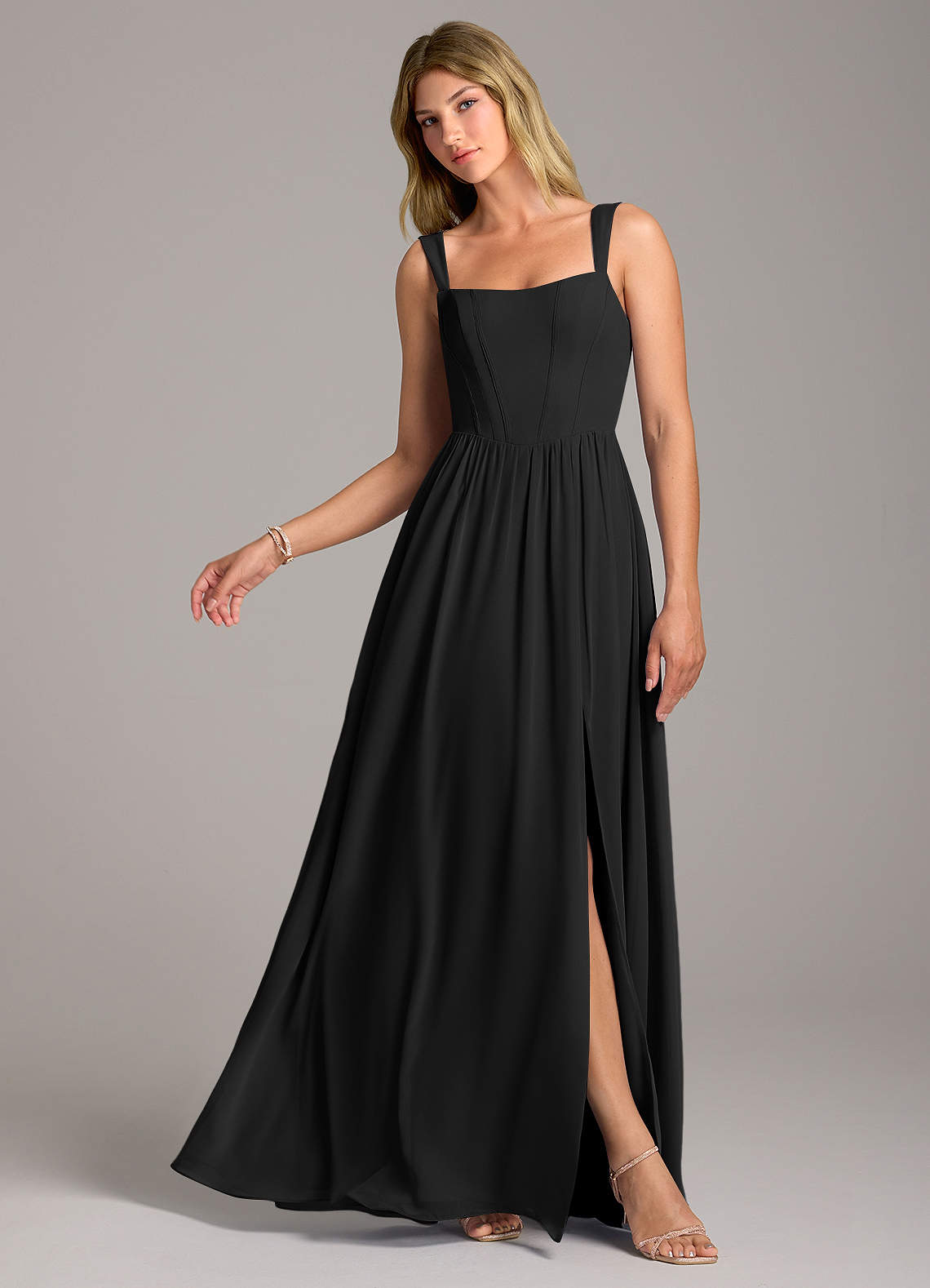 Rosaline A-Line Square-Neck Chiffon Bridesmaid Dress