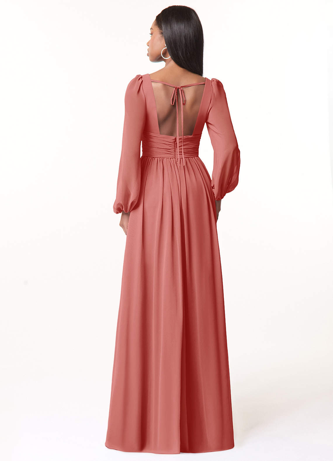 Norah A-Line V-Neck Chiffon Bridesmaid Dress in Antique Rose