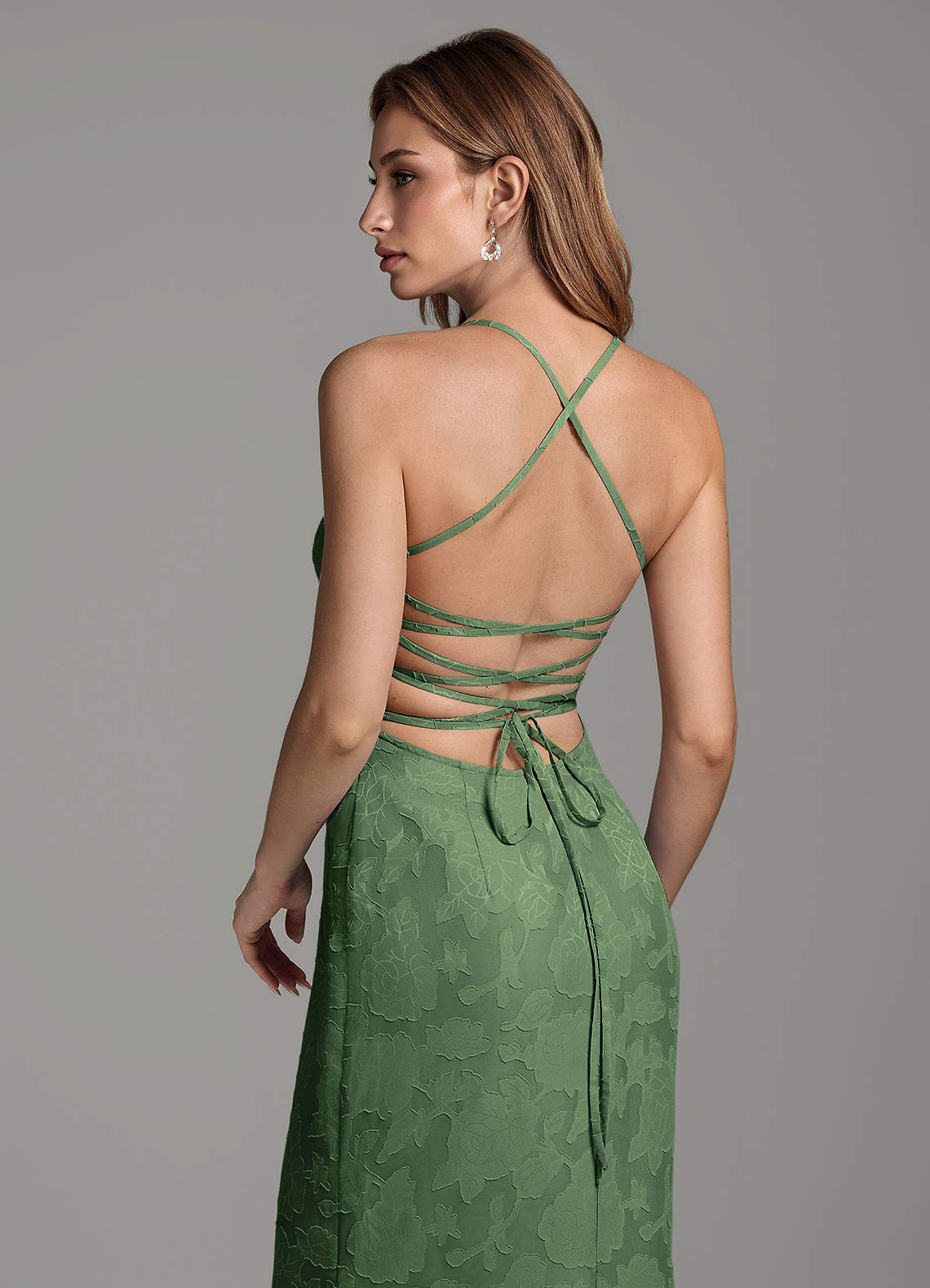 Dara Mermaid Sweetheart Floral Burnout Bridesmaid Dress in Eucalyptus