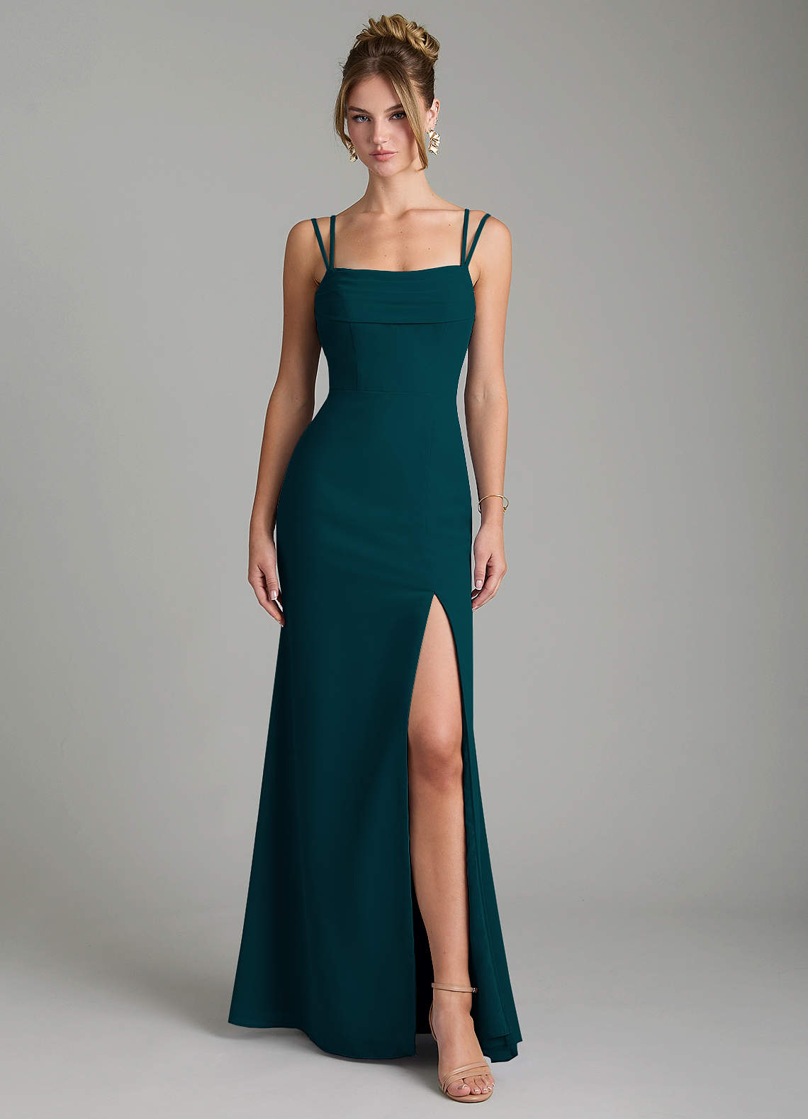 Egypt Sheath Sweetheart Chiffon Bridesmaid Dress in Pine